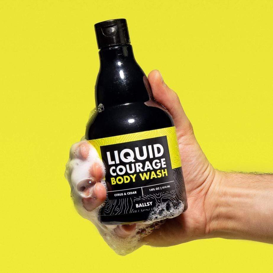  غسول الجسم المرطب والمعطر Ballsy Liquid Courage-CITRUS & CEDAR   