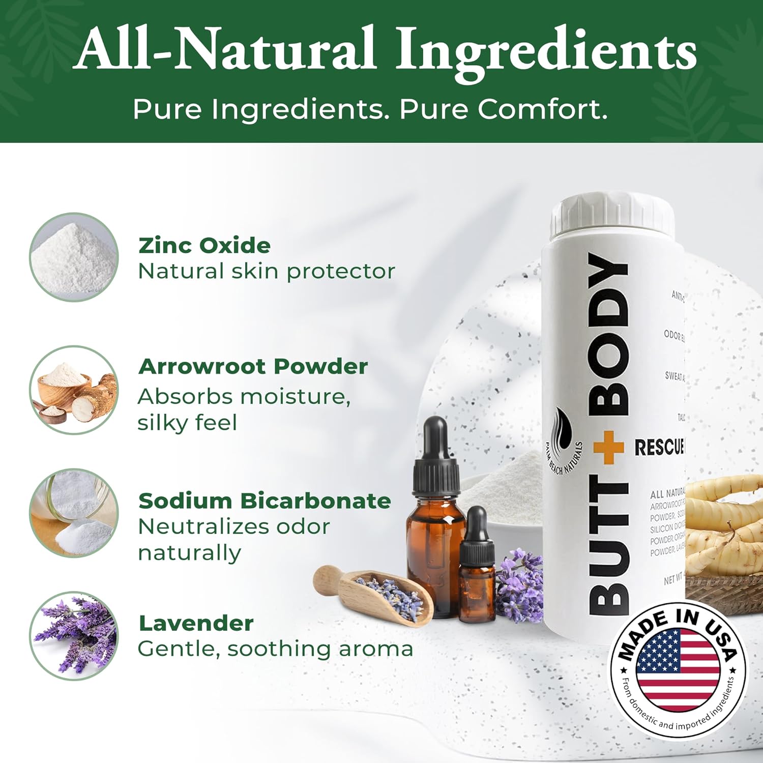  بودر ديودرنت لكامل الجسم والمناطق الحساسة للجنسين مع تبريد Butt & Body Rescue Powder 
