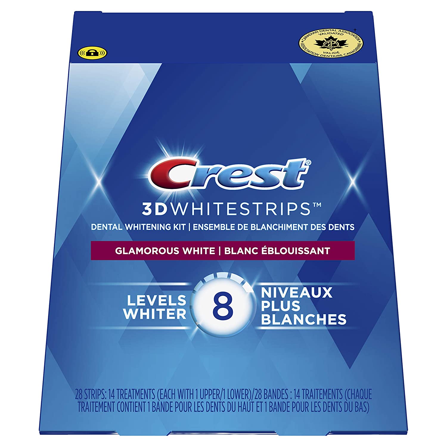  كريست شرائح تبييض الأسنان الحساسة ٨ درجات  Crest Glamorous White 