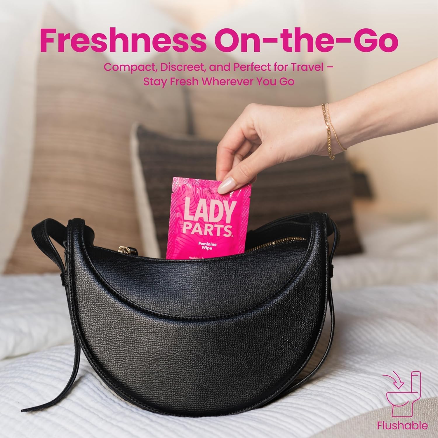  وايبس نسائي منظف وريفريش للوجه والجسم والمناطق الحساسة متوازن الph  مناسب للسفر والتنقل Lady Parts Feminine Wipes 