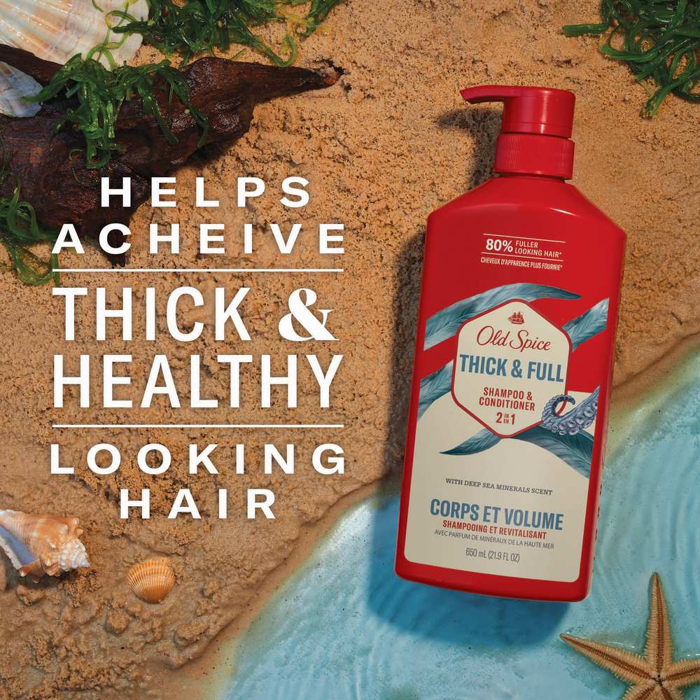  شامبو وبلسم ١*٢ لمظهر أكثر كثافة حجم كبير ٦٥٠مل من Old Spice 