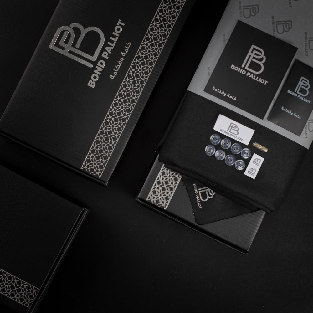 قماش شتوي رجالي لون أسود ماركة بوند باليوت  ماركة بوند باليوت BOND PALLIOT - الريف للأشمغة