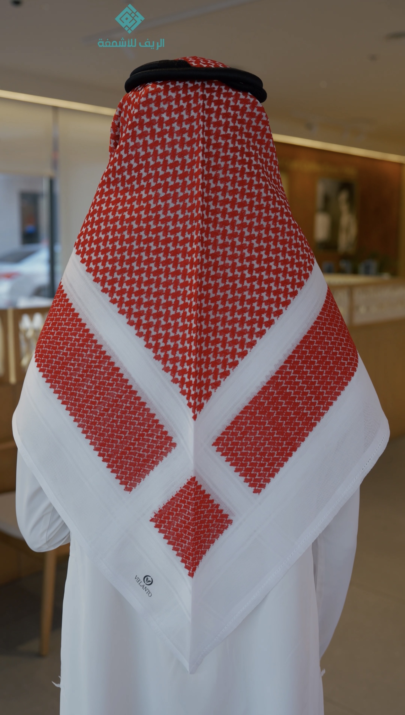 شماغ احمر  غامق فلانتو اصدار شبابي- الريف للأشمغة 