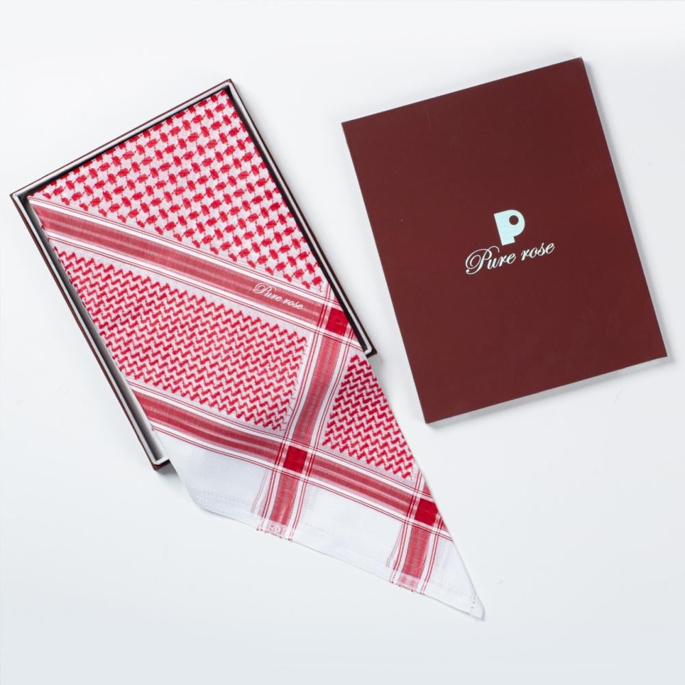 أسعار افضل شماغ انجليزي احمر بيور روز PURE ROSE - الريف للأشمغة