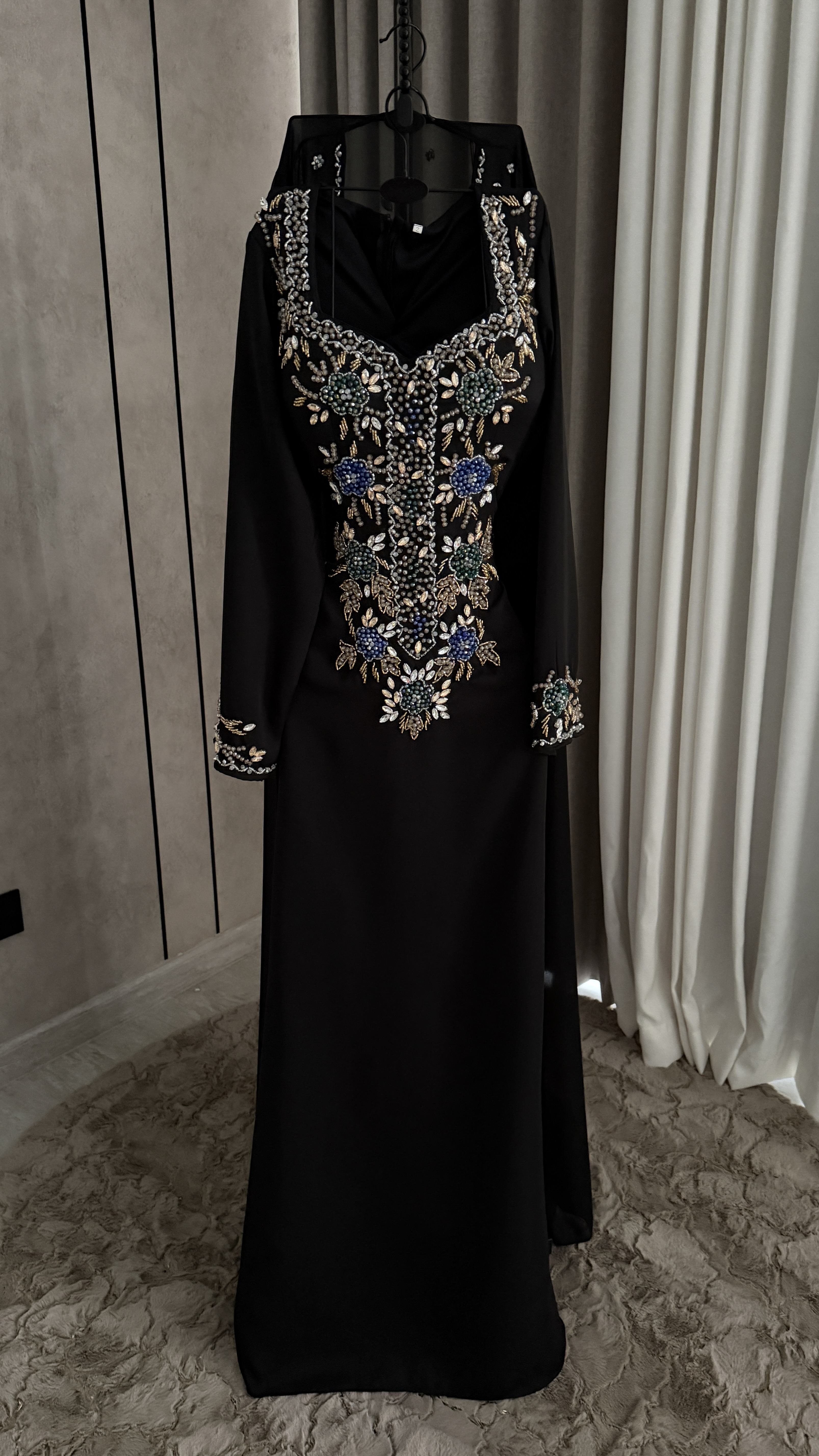  جلابية سهره شيفون تطريز يدوي الاصلي 
