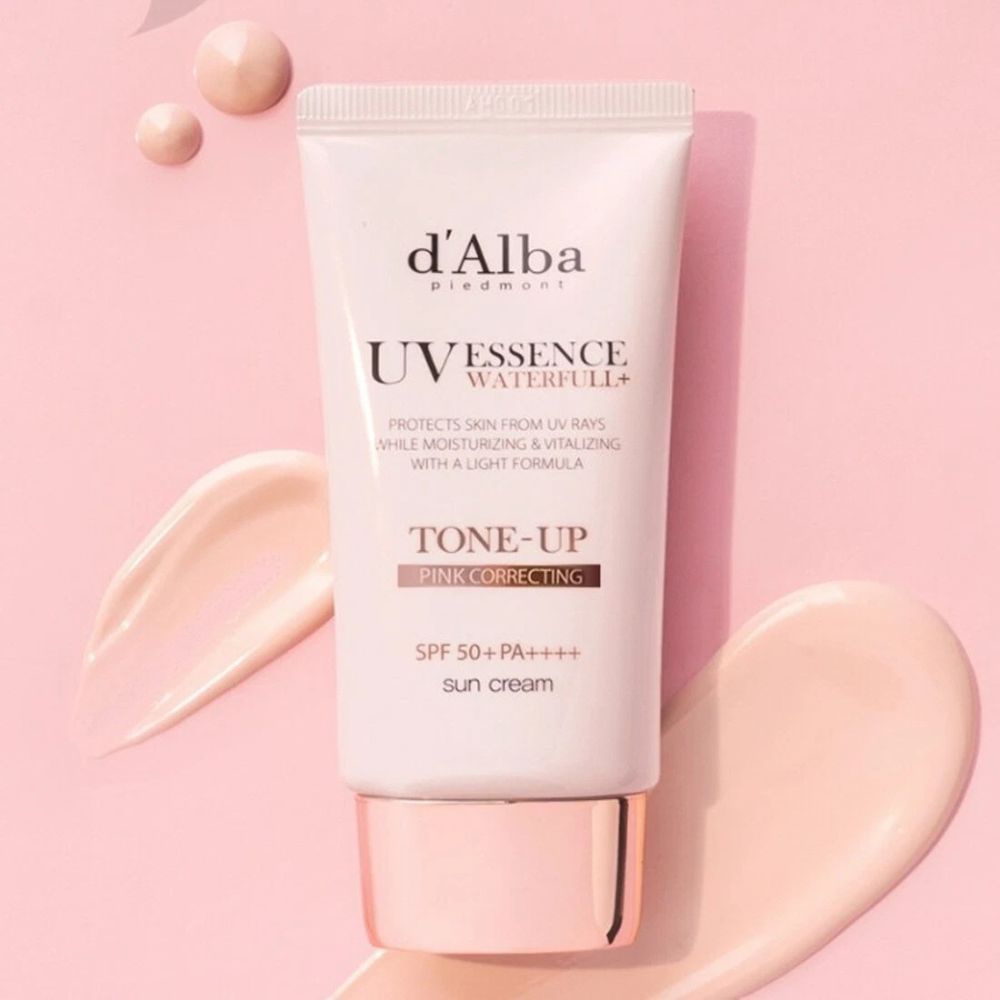 D'Alba White Tone-Up Sunscreen Pink Correcting SPF50+