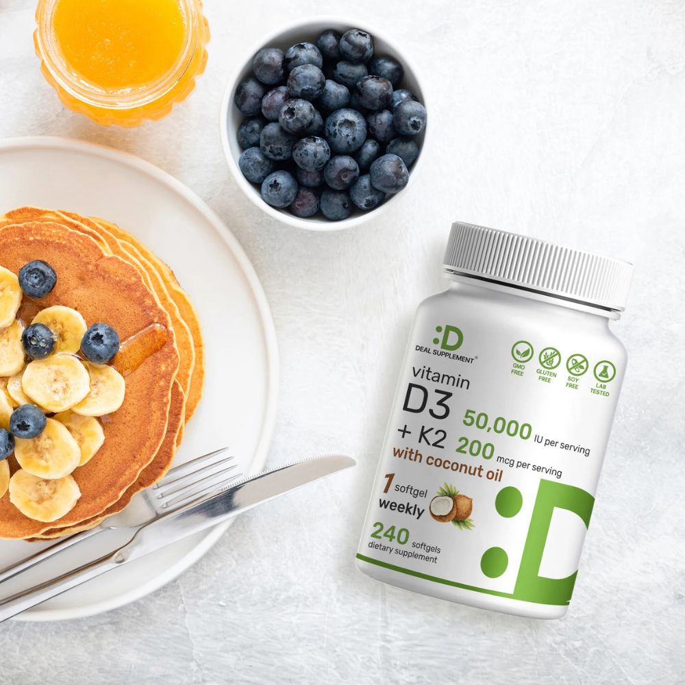 Deal Supplement D3+K2 With Coconut Oil 