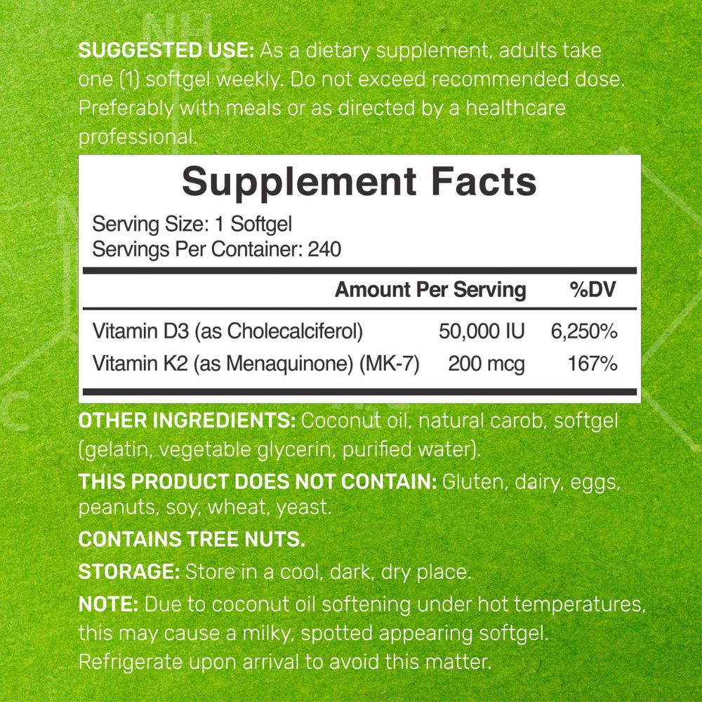 Deal Supplement D3+K2 With Coconut Oil 