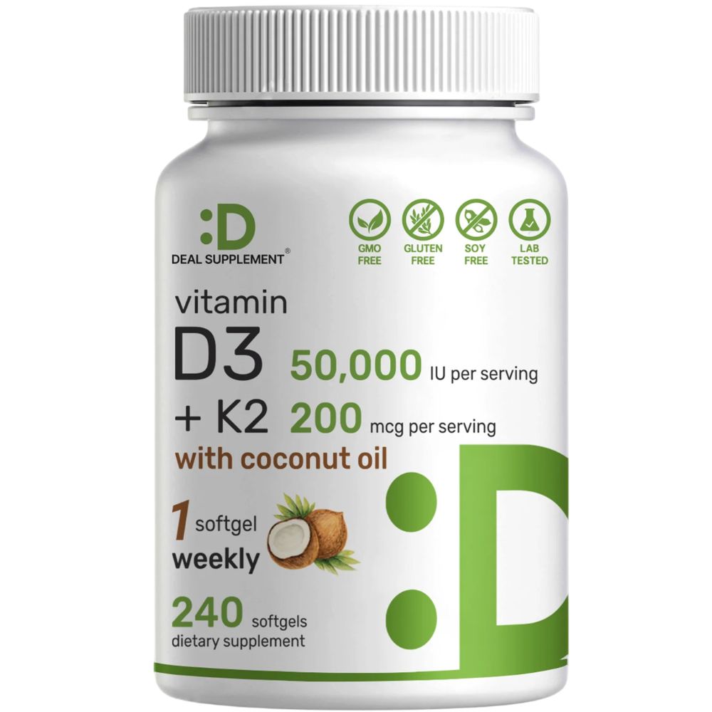 Deal Supplement D3+K2 With Coconut Oil 