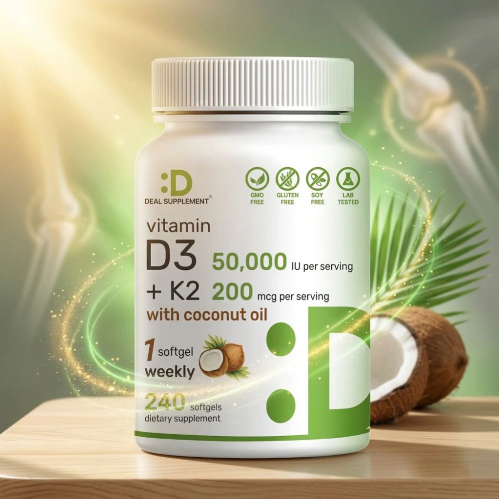 Deal Supplement D3+K2 With Coconut Oil 