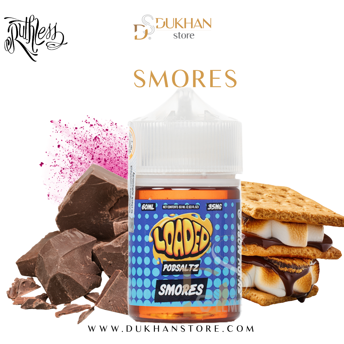 Loaded Smores Salt Nic 60ml – شوكولاتة ومارشميلو
