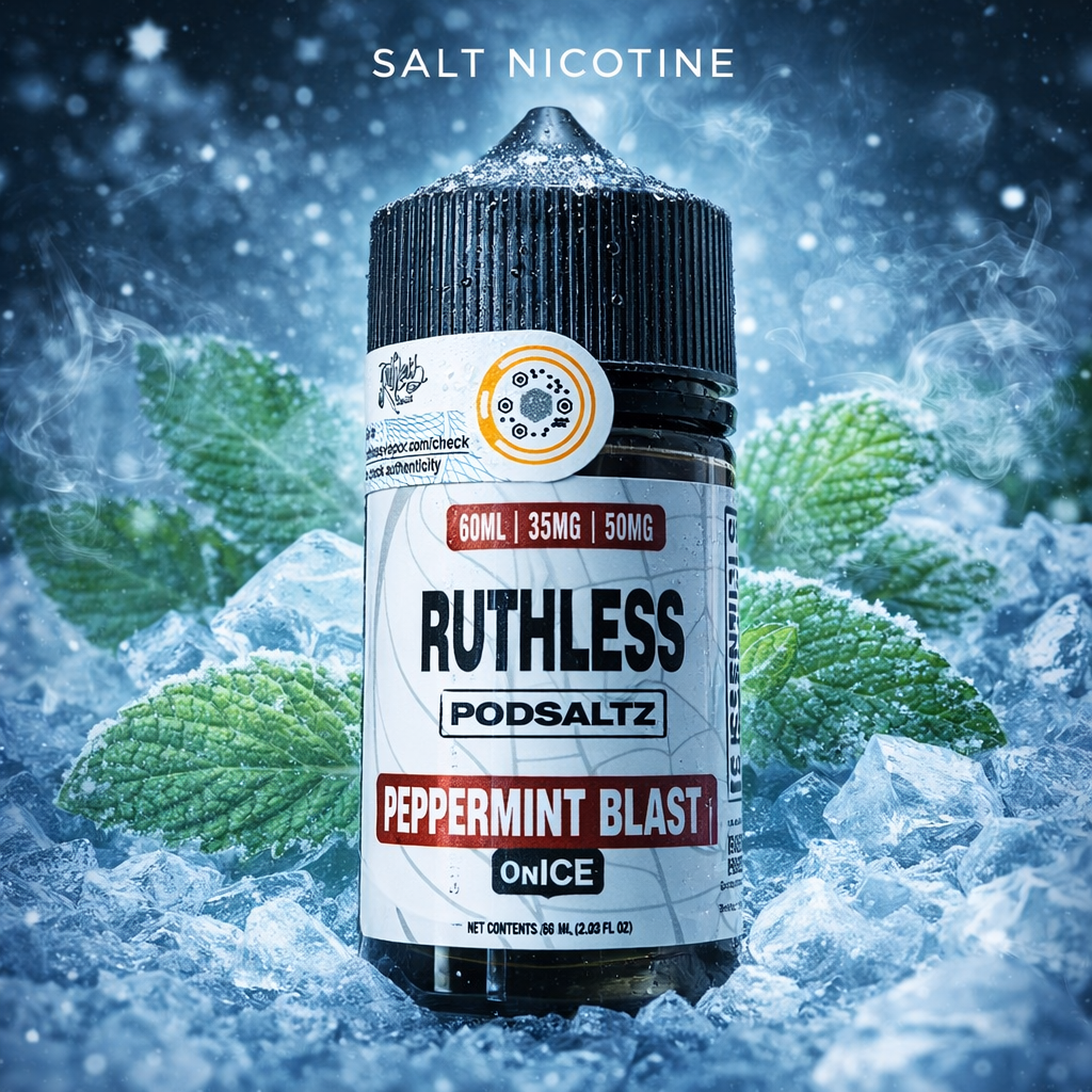 Ruthless Peppermint Blast On Ice Salt Nic 60ml Icy Mint Vape Juice