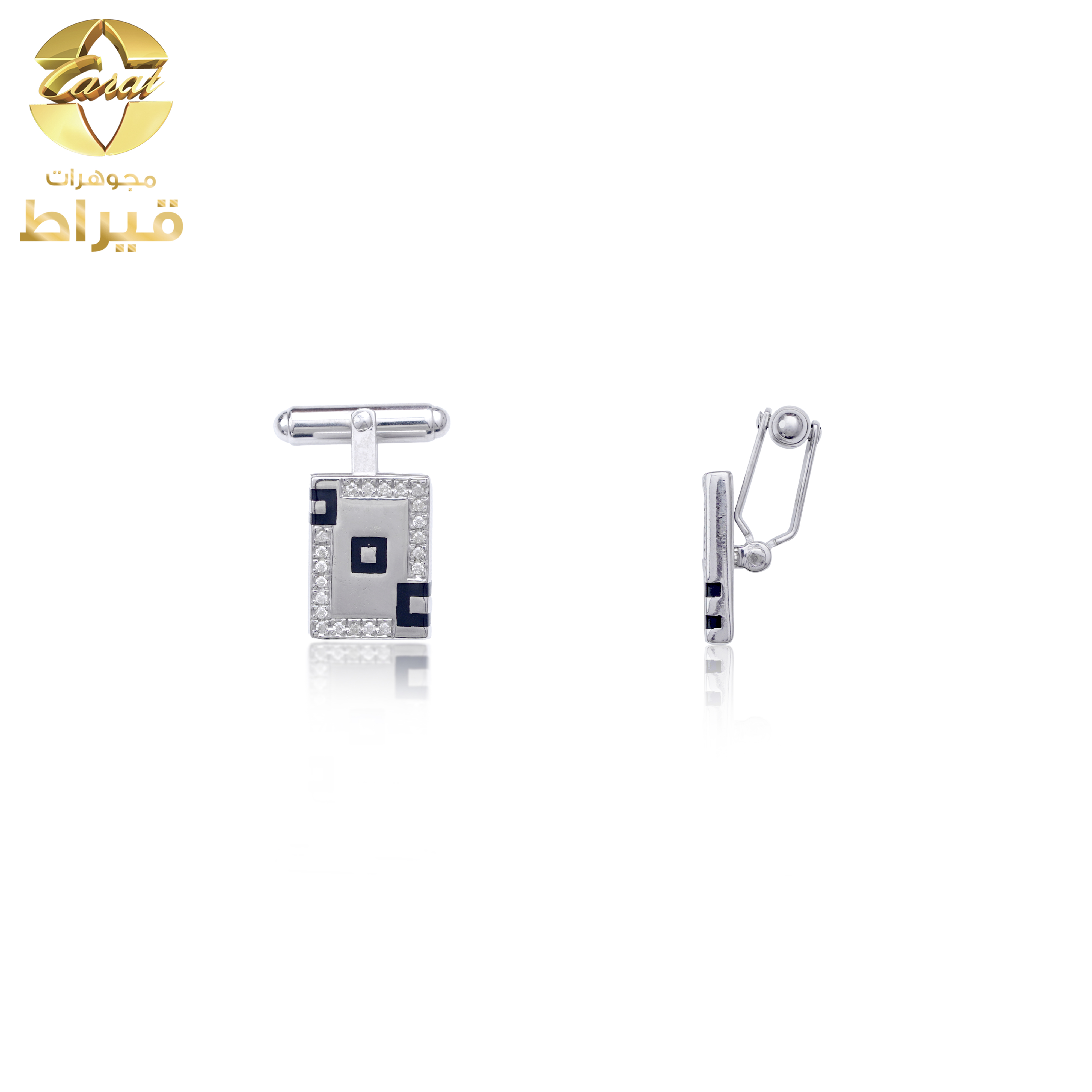 كبك فضة مع الماس عيار 925 