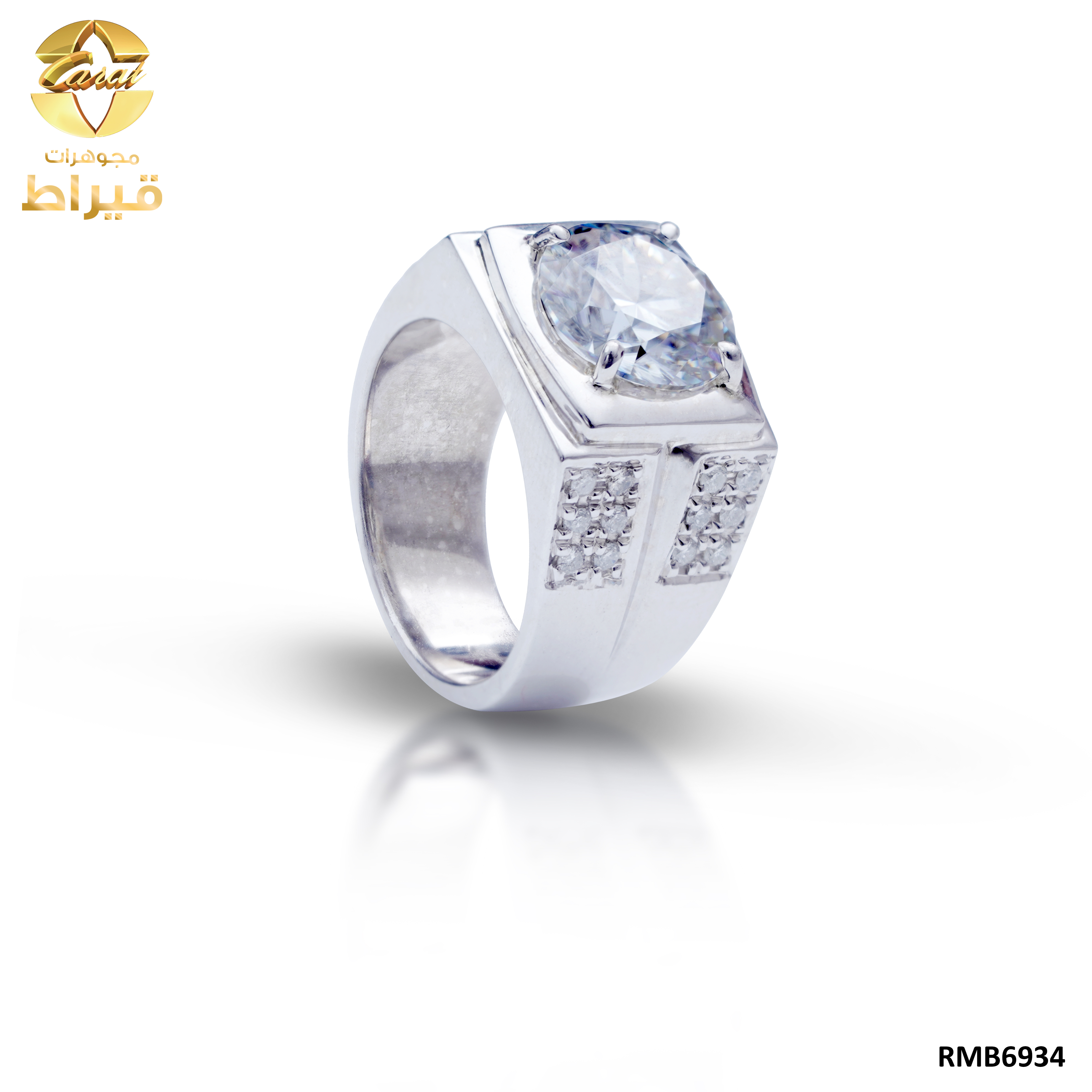 MEN'S SILNOVA RING WITH DIAMOND AND MOISSONITE STONE