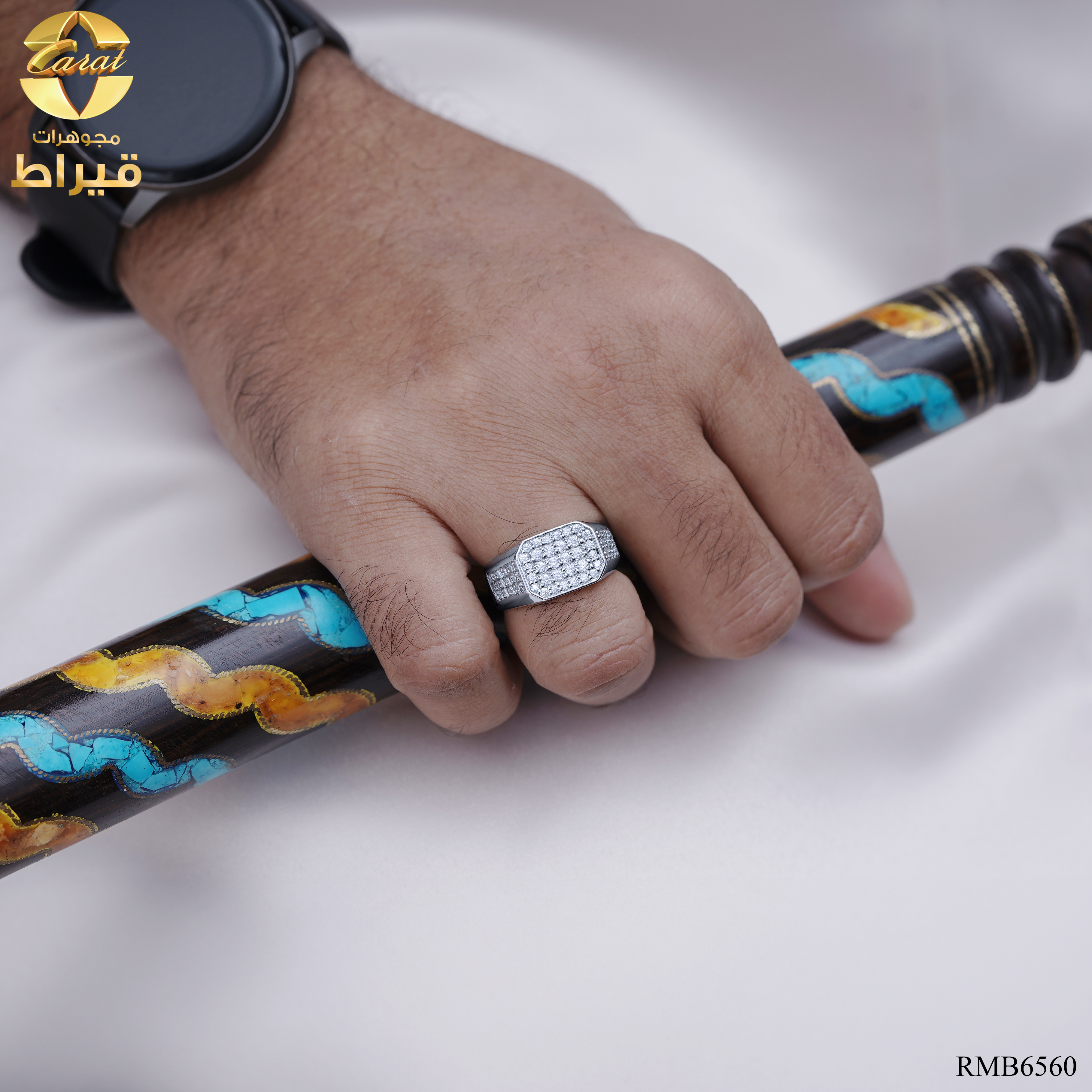 GENTS SILVER 925 RING WITH MOISSONITE 
