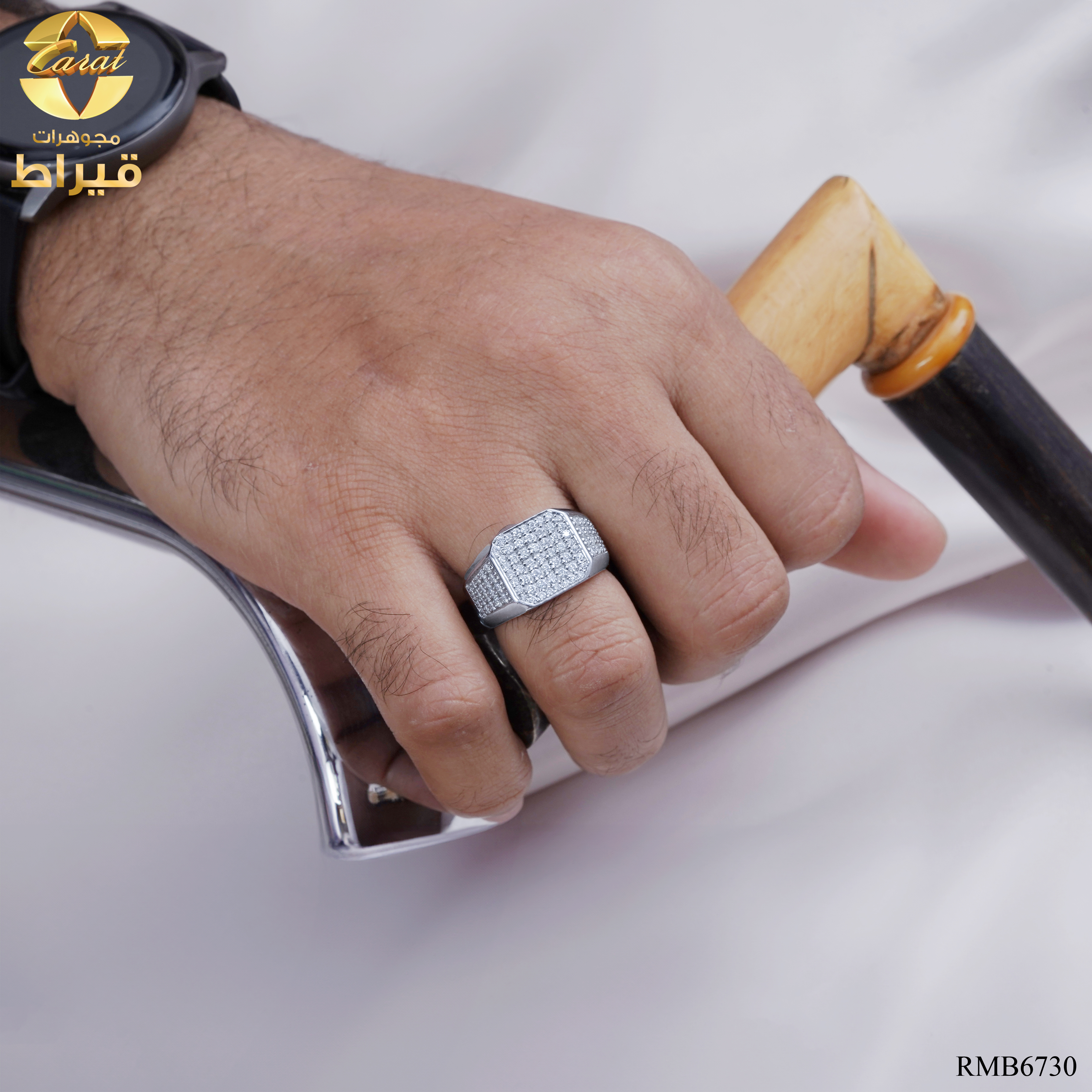 GENTS SILVER 925 RING WITH MOISSONITE 