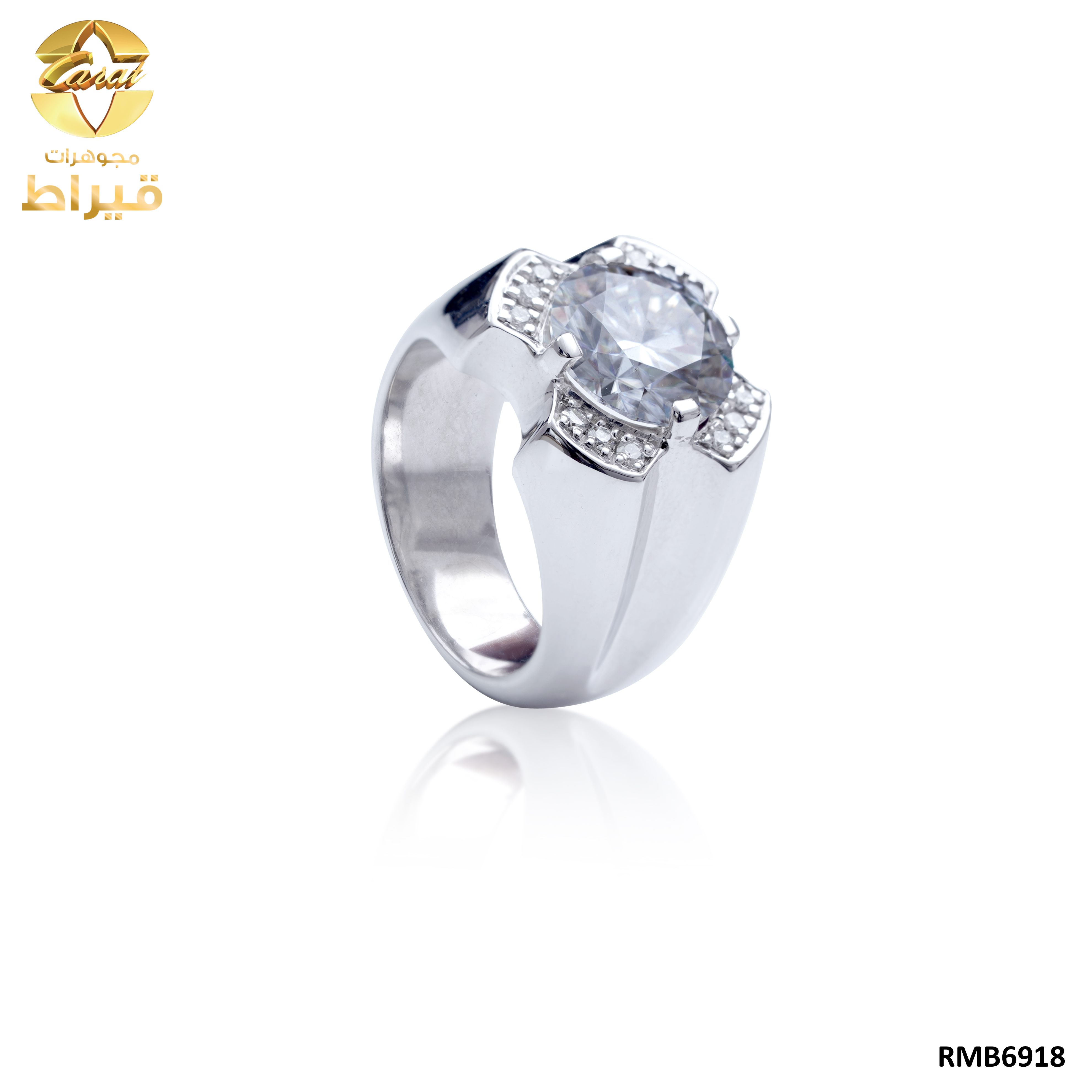 MEN'S SILNOVA RING WITH DIAMOND AND MOISSONITE STONE