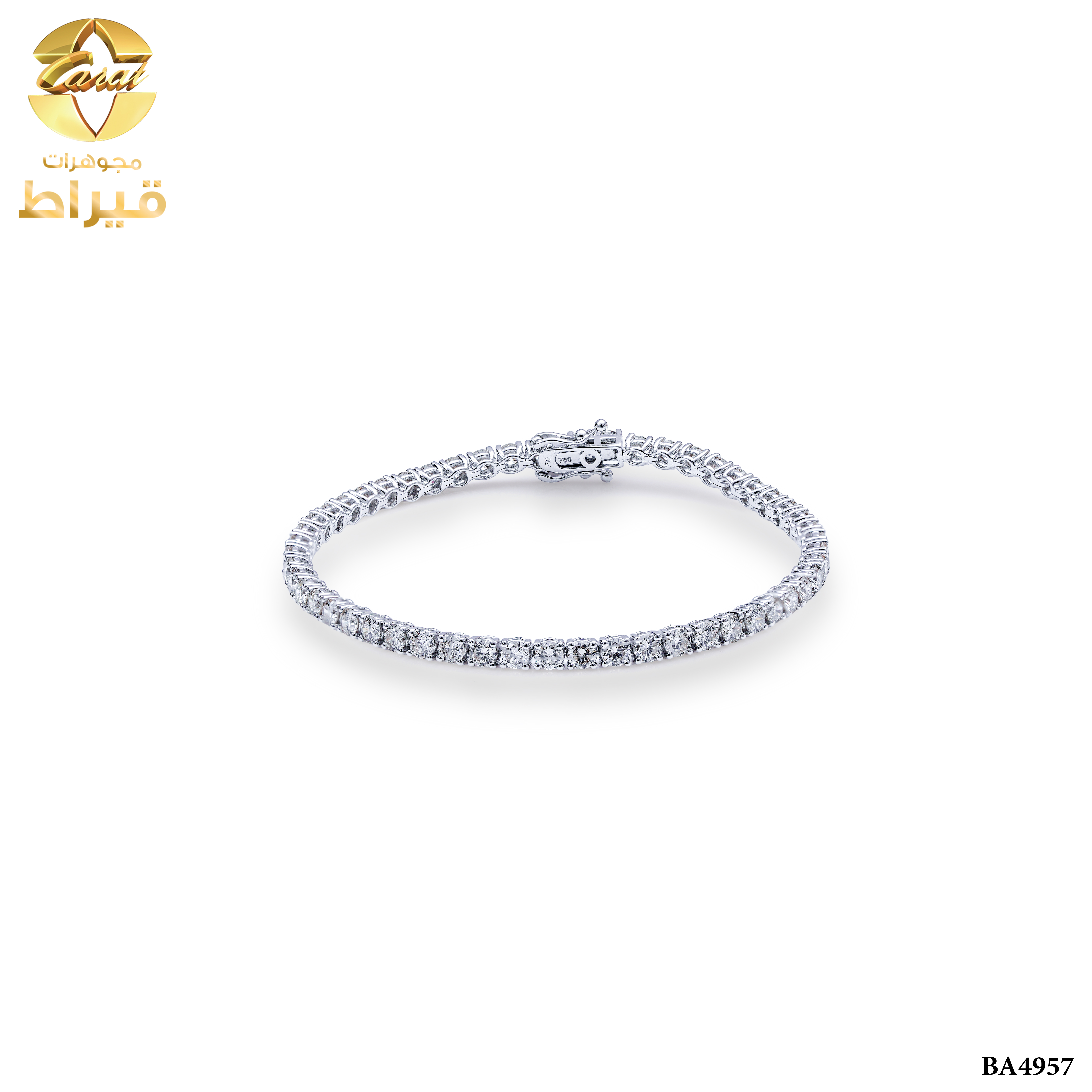 اسورة ذهب ابيض مع الماس عيار 18