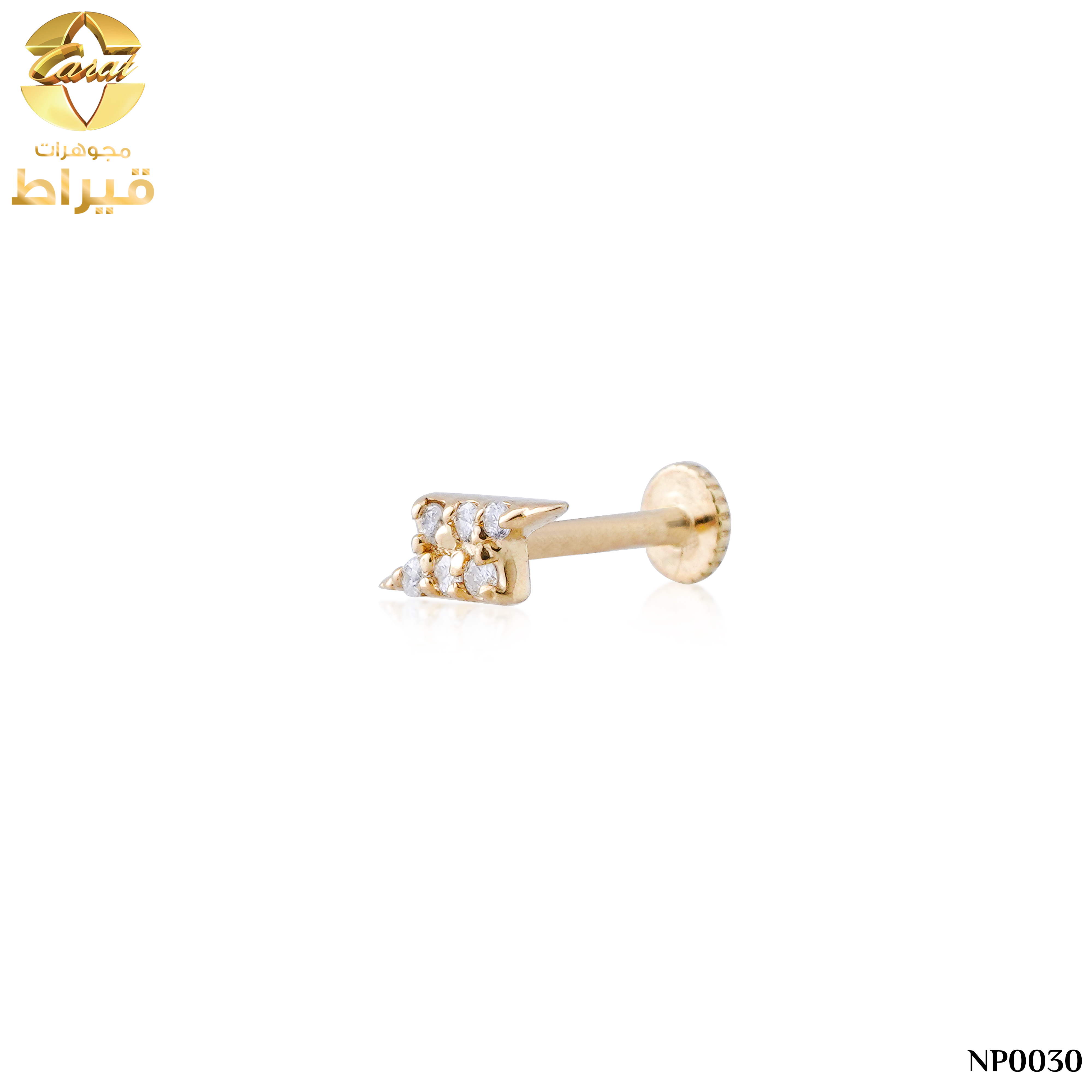 WOMEN'S 18K GOLD NOSE PIN WITH DIAMOND