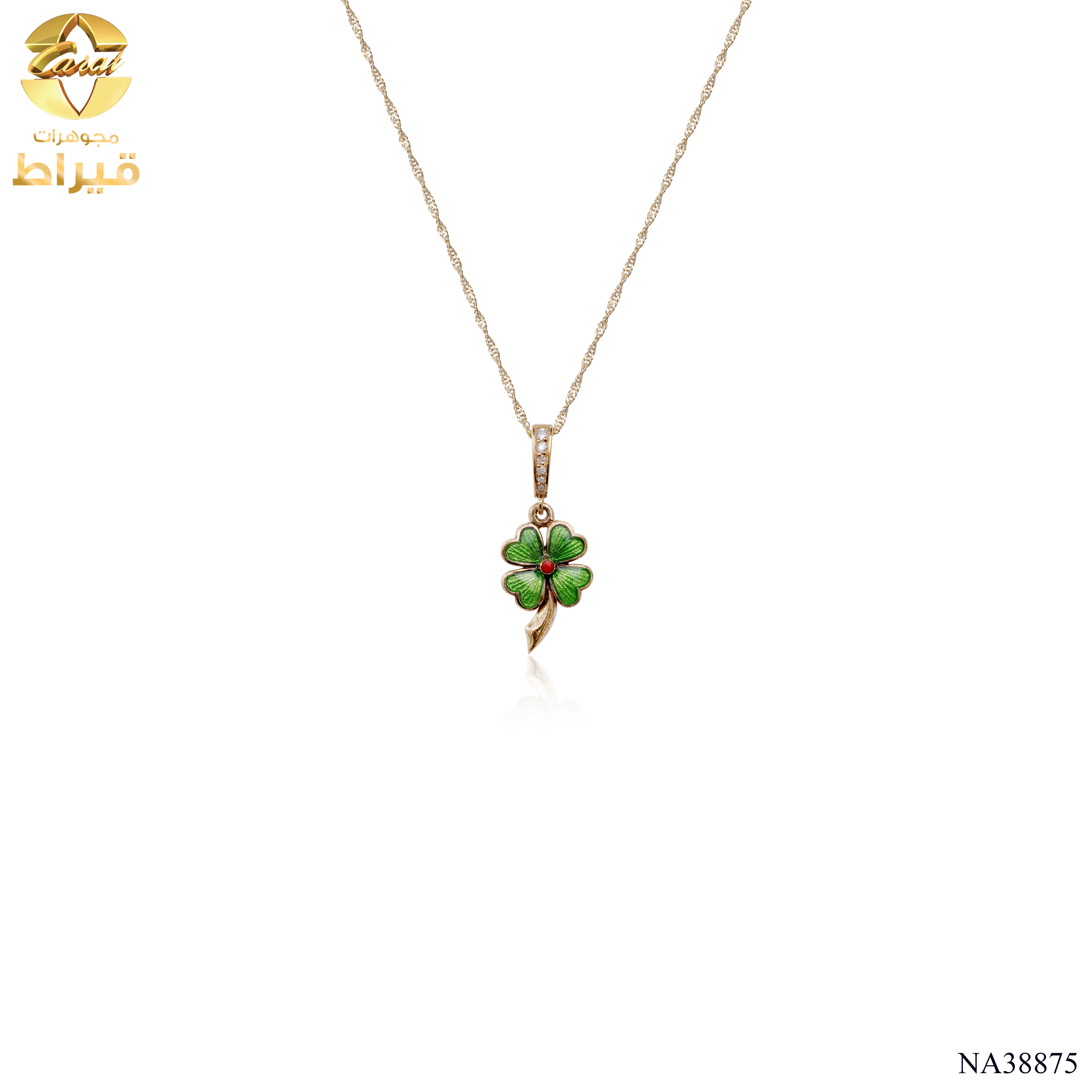 عقد ذهب مع الماس عيار 18
