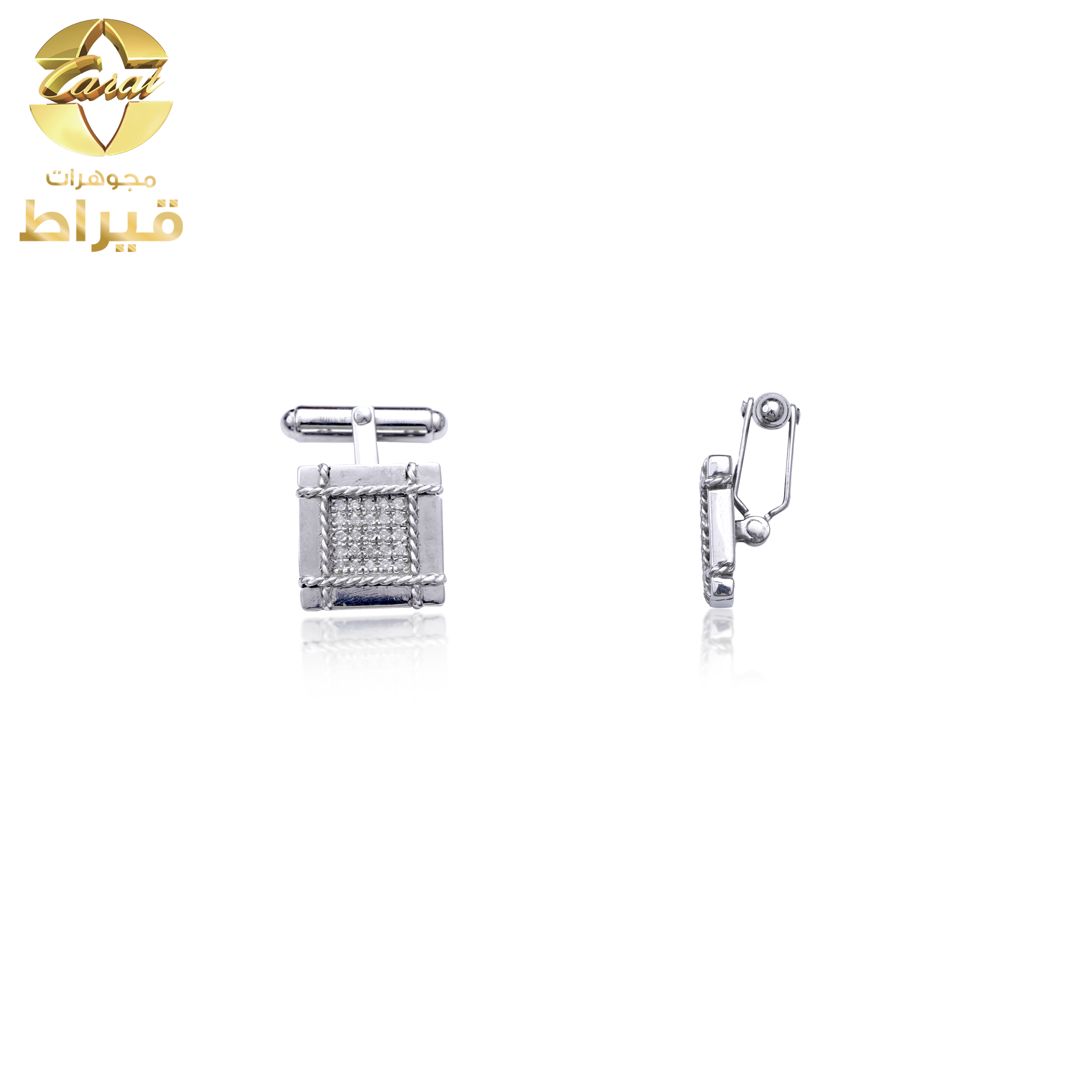 كبك فضة مع الماس عيار 925 