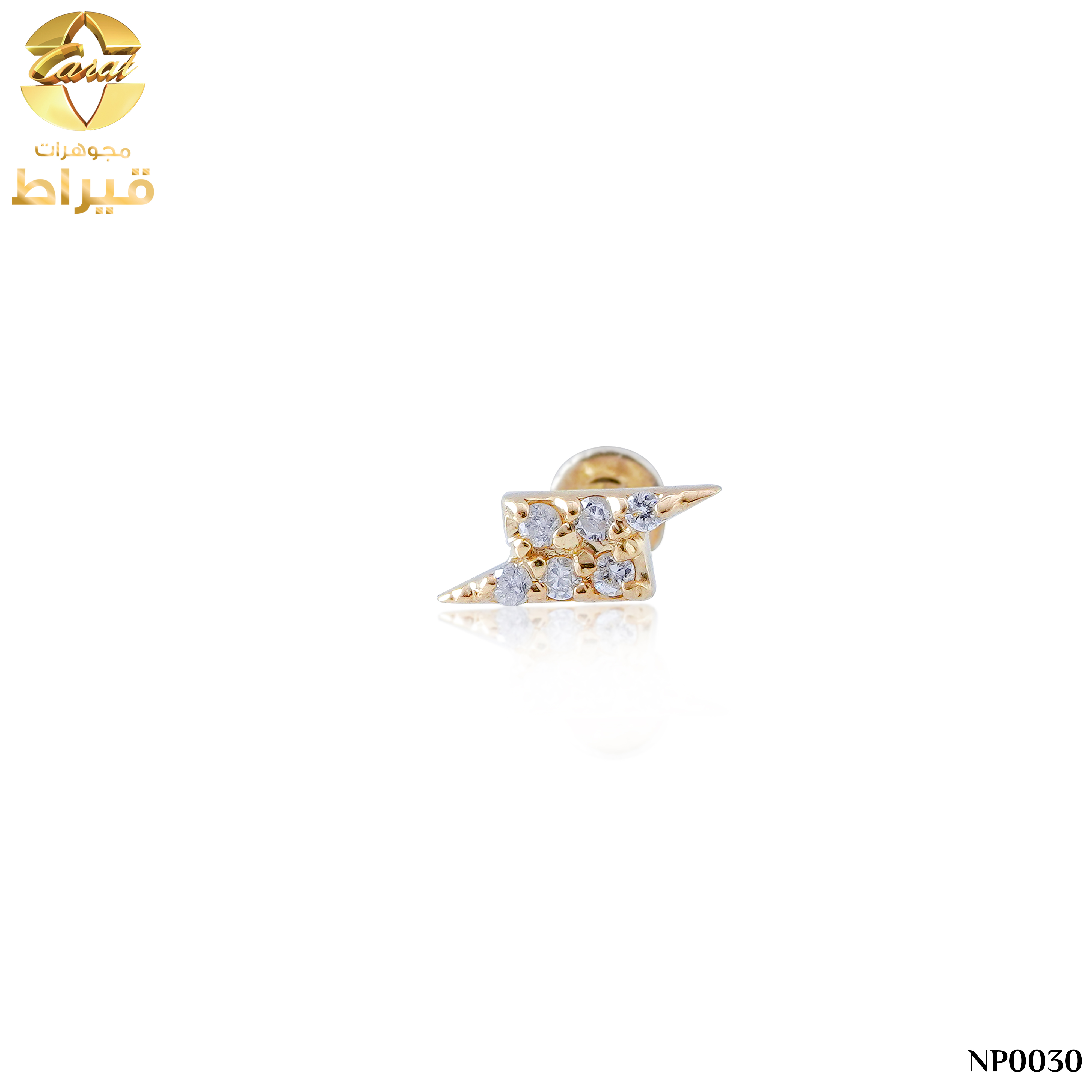  WOMEN'S 18K GOLD NOSE PIN WITH DIAMOND