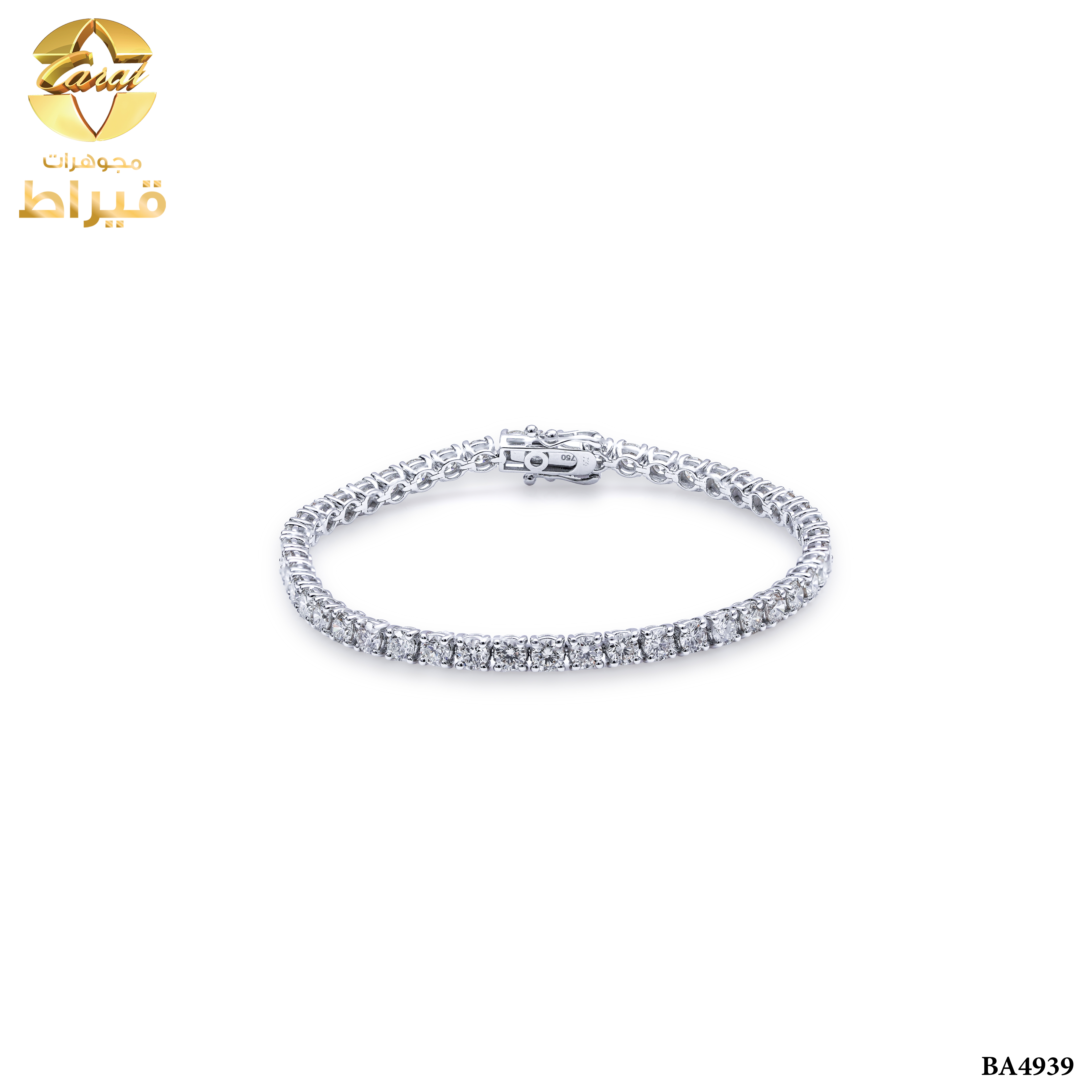 أسورة ذهب ابيض مع ألماس عيار 18