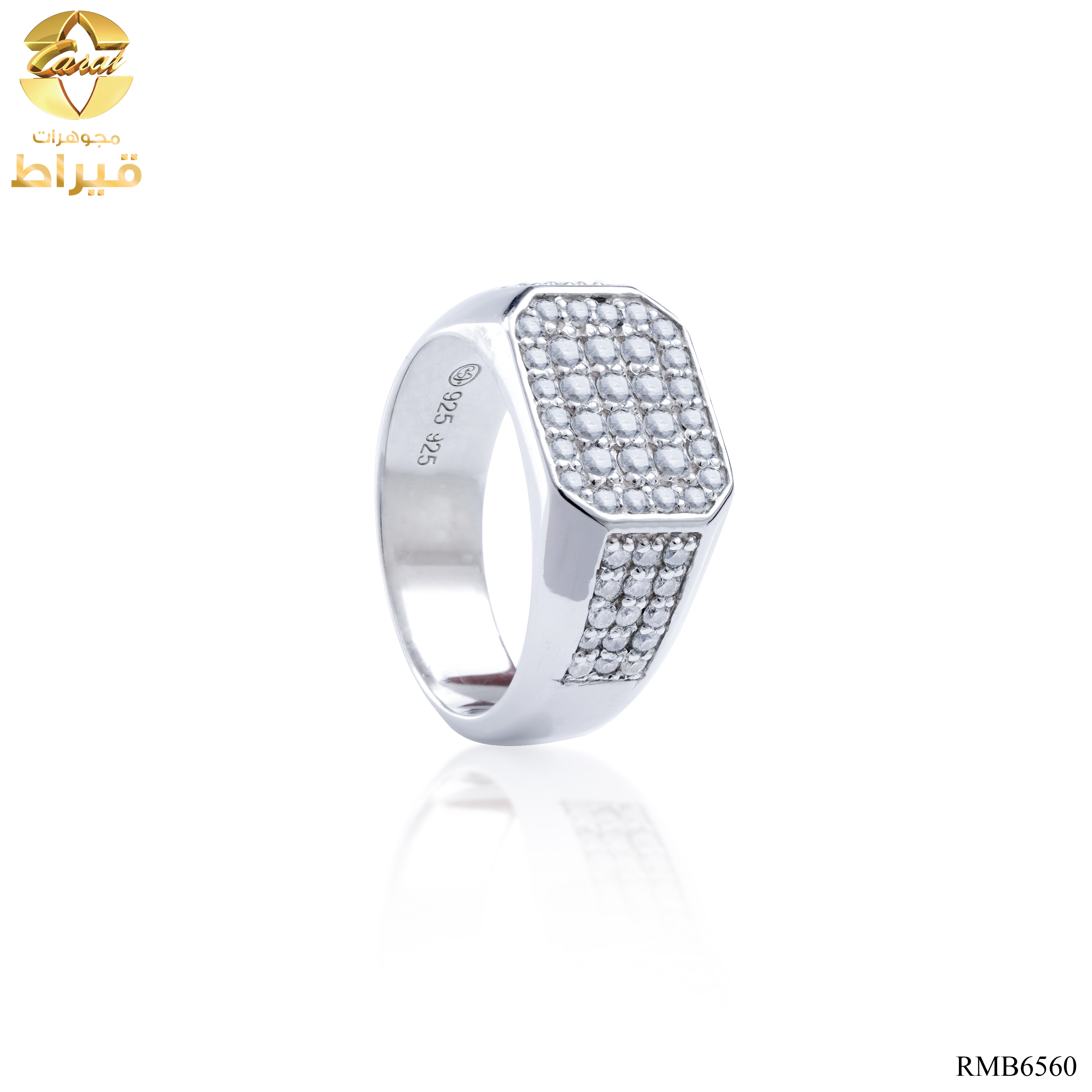 GENTS SILVER 925 RING WITH MOISSONITE 