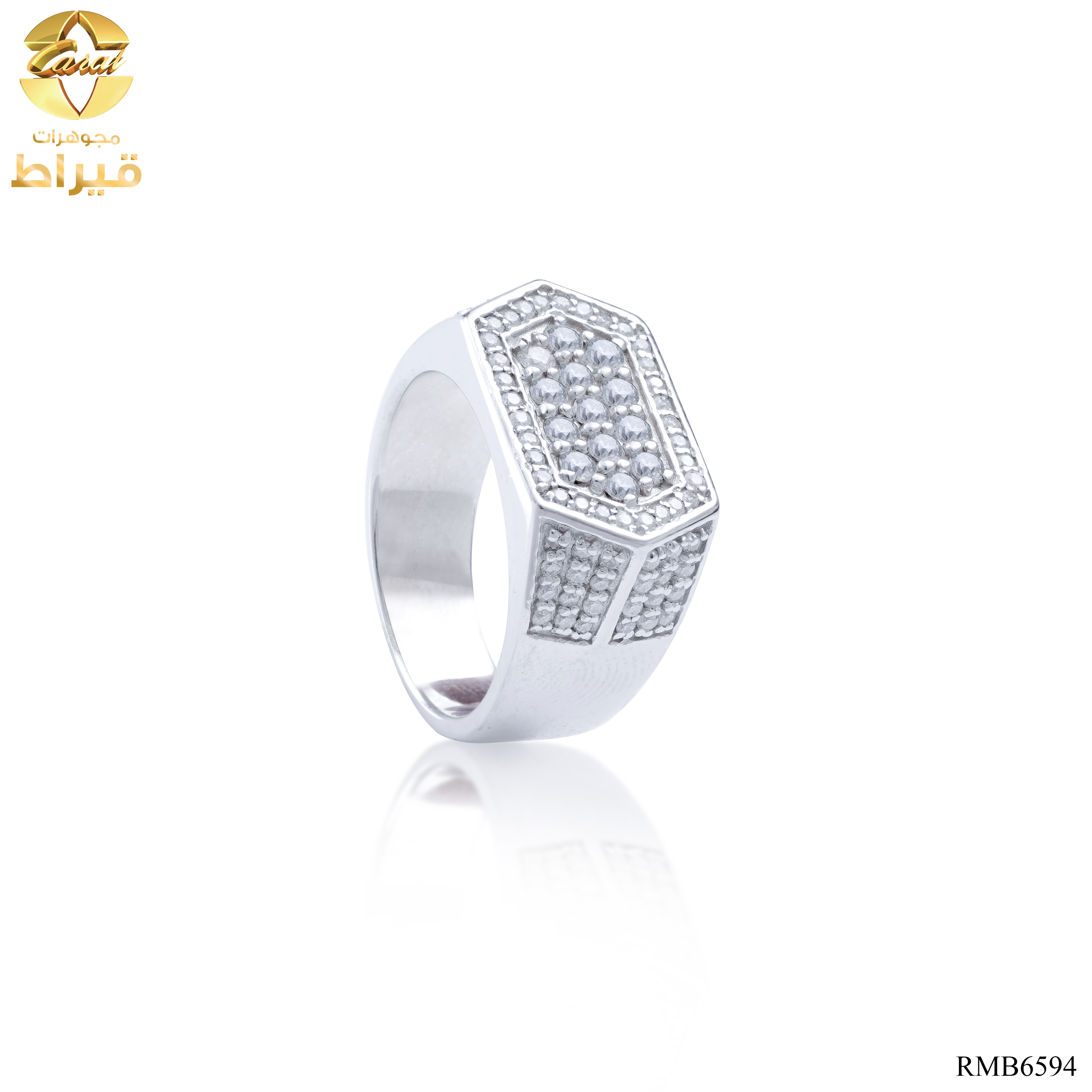GENTS SILVER 925 RING WITH MOISSONITE 