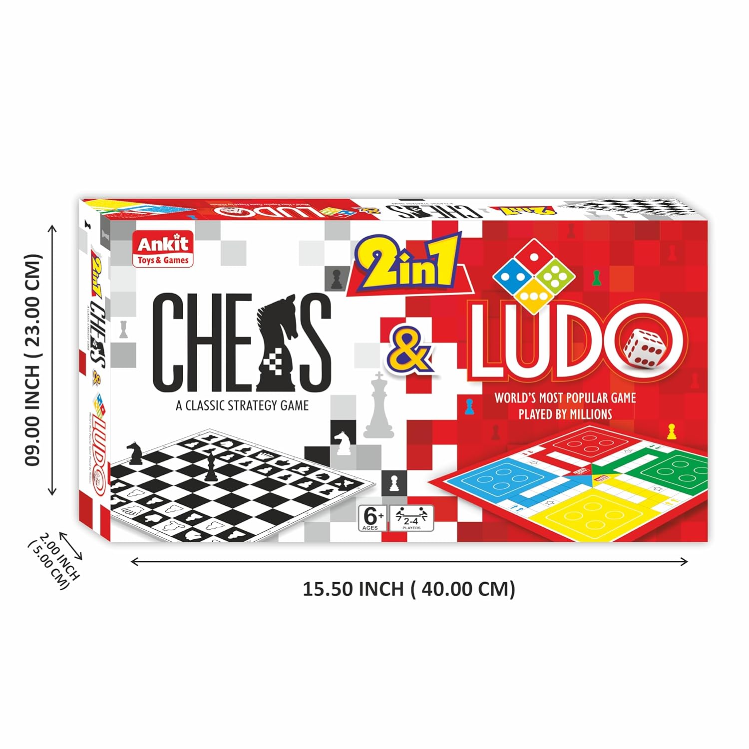  Ankit - 2 In 1 Ludo & Chess Board Game For Kids 