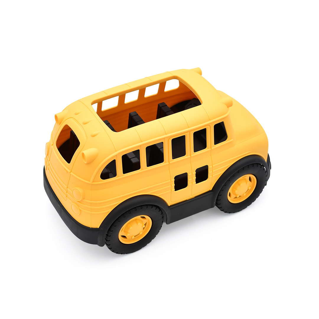  School Bus With A Set Of 9-Piece Shape Puzzle Pieces 