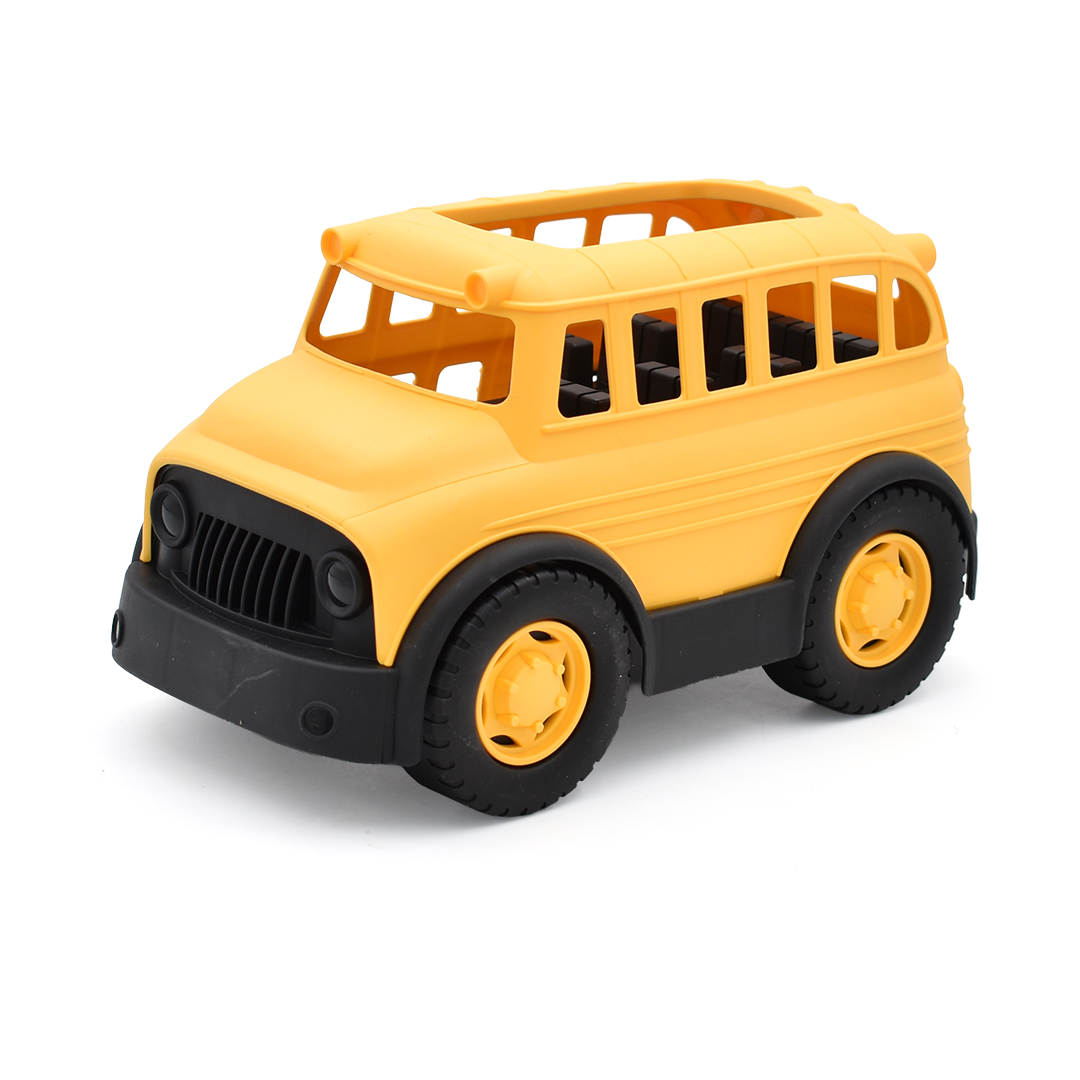  School Bus With A Set Of 9-Piece Shape Puzzle Pieces 