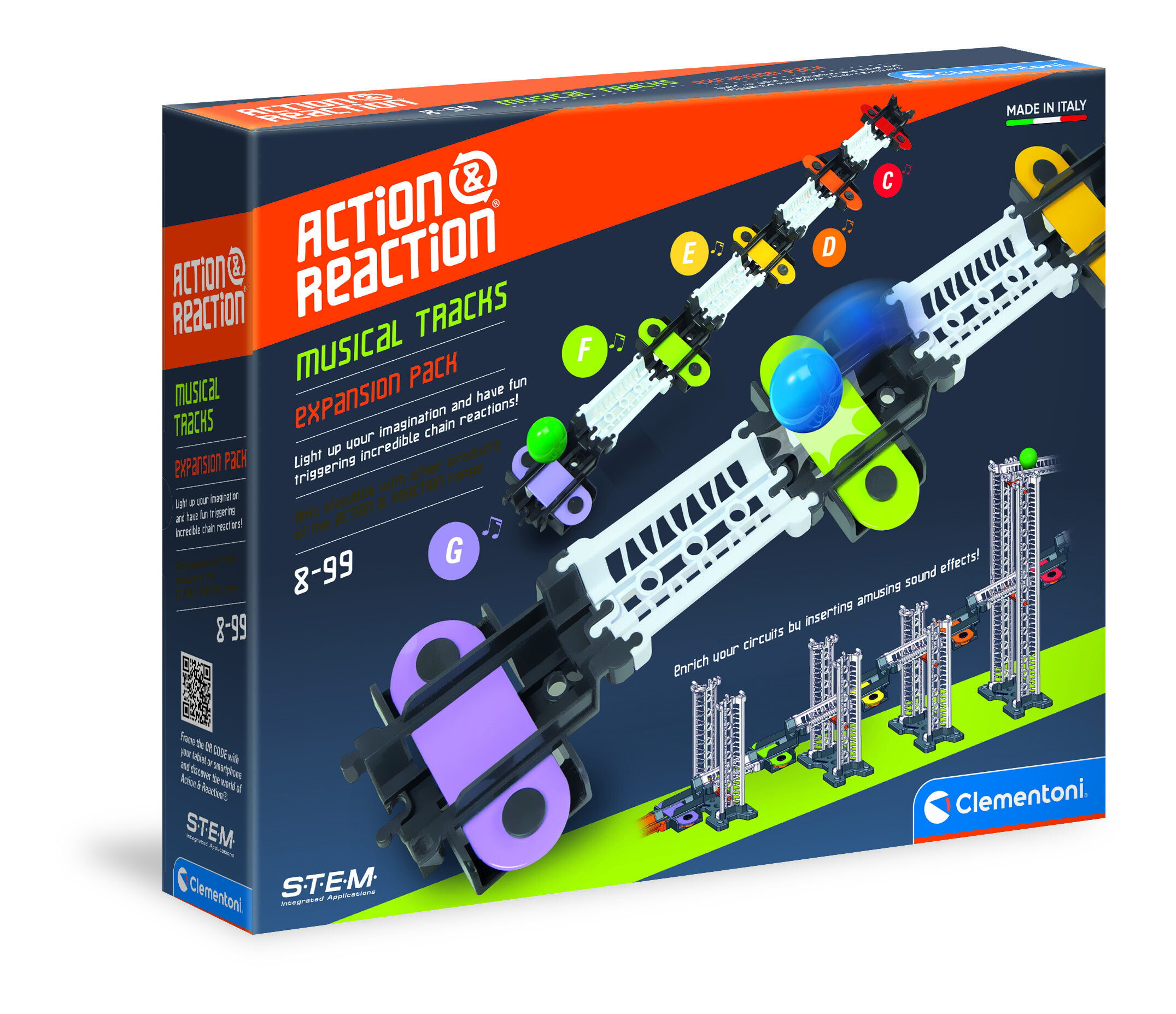  Clementoni Action & Reaction- Musical Tracks Building Toy- For Age 8 Years+ Years Old 