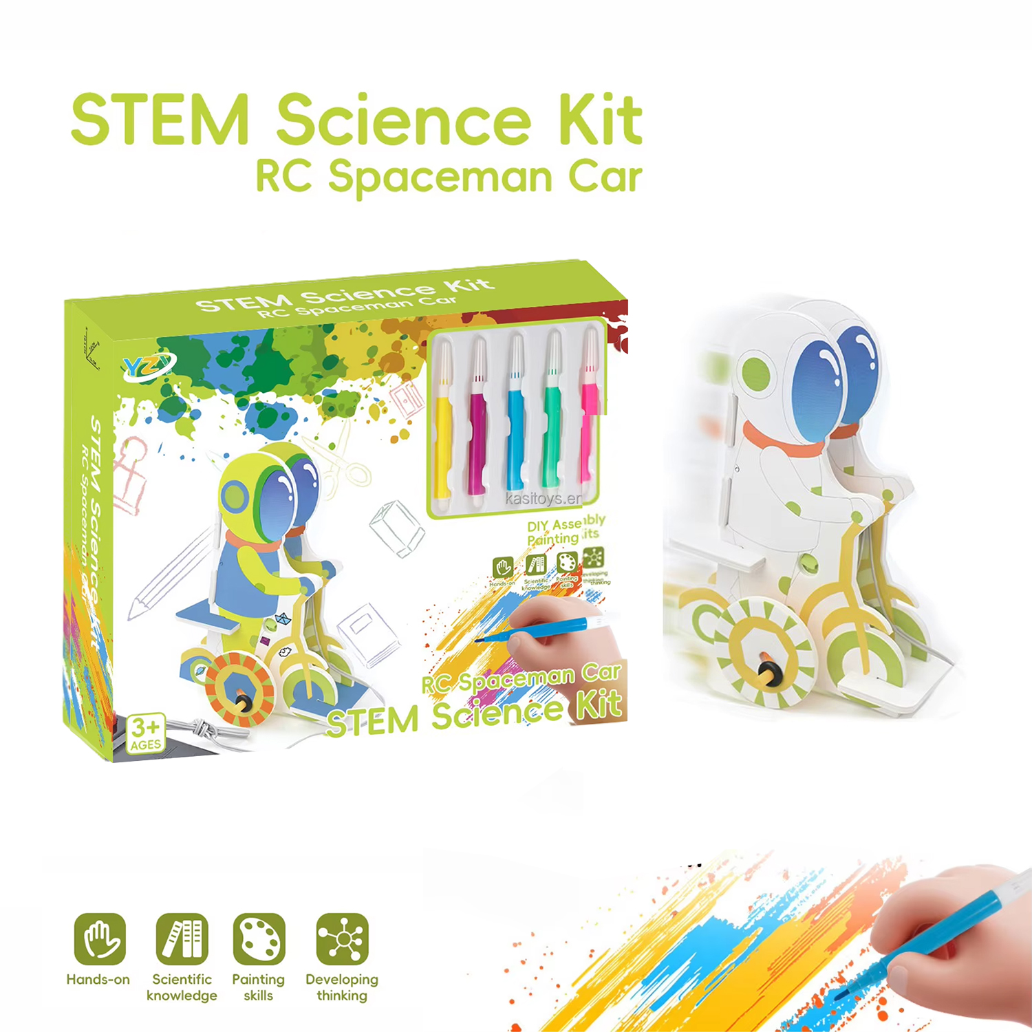  مجموعة تركيب وتلوين سيارة رائد الفضاء STEM - ألعاب تعليمية 
