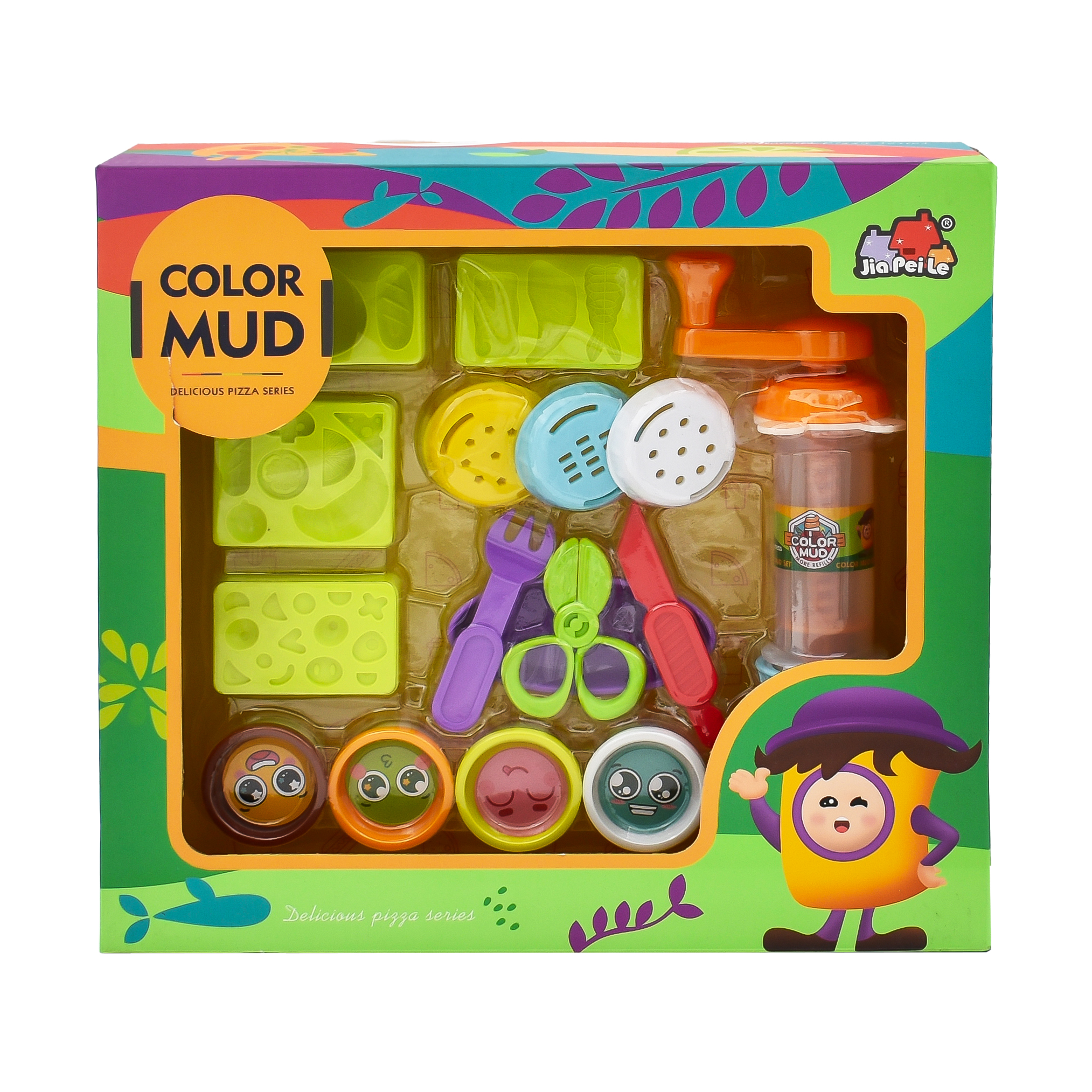  A Set Of Colored Clay With Molds 