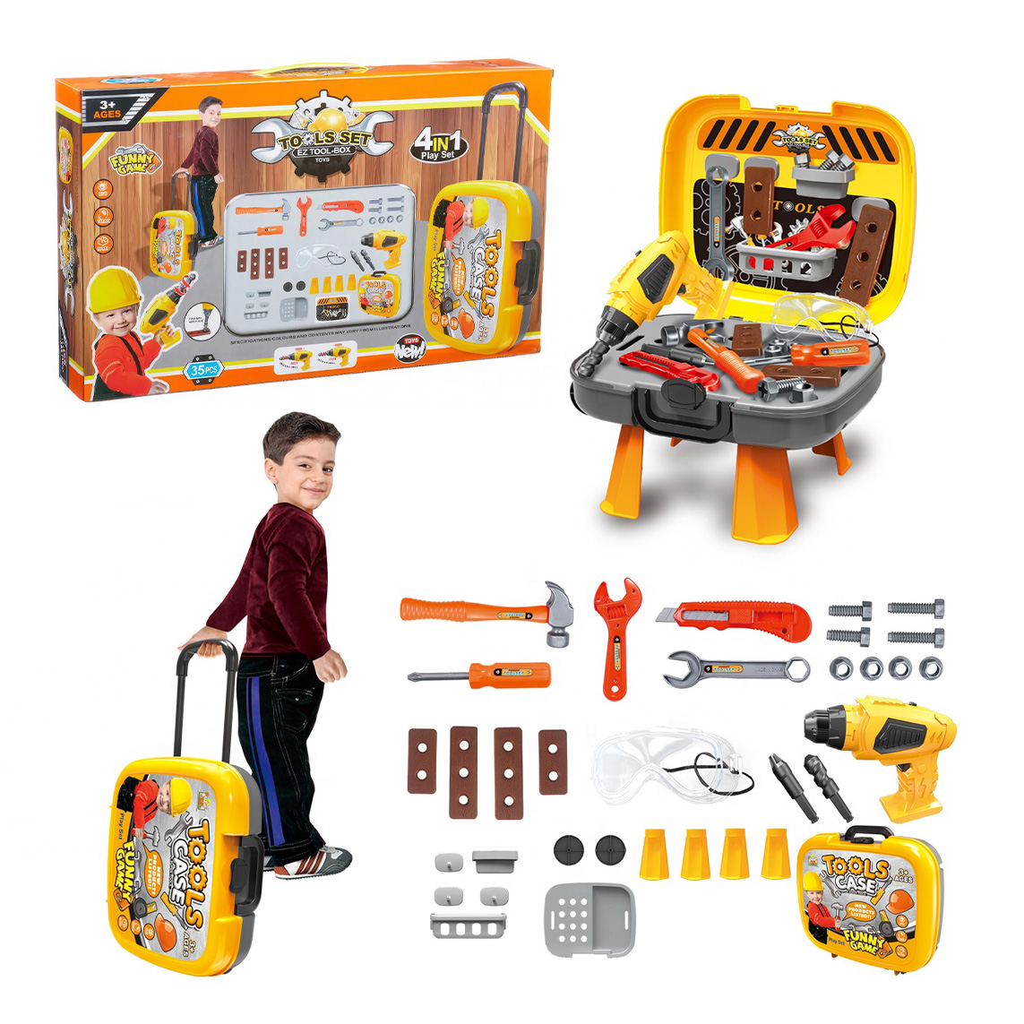  Little Engineer's Repair Kit Toy - 35 Accessories 
