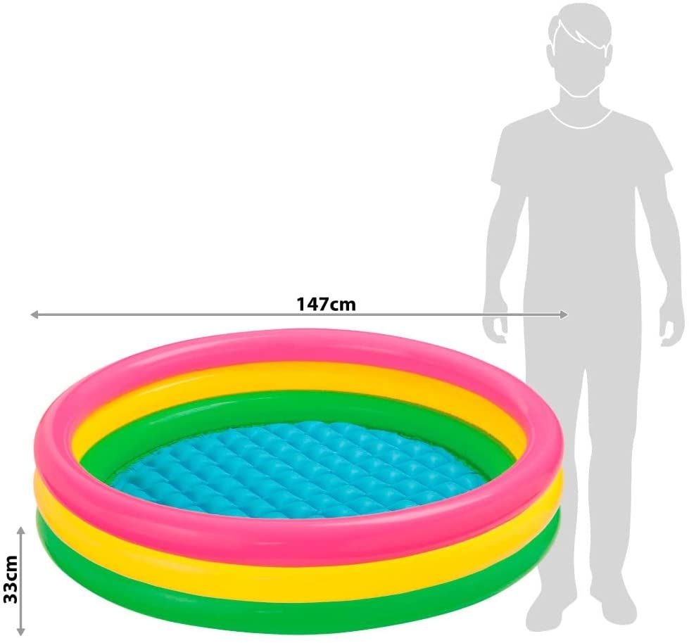  Intex Inflatable Three-Ring Sunset Glow Kiddie Pool Multicolor 147 x 33cm 