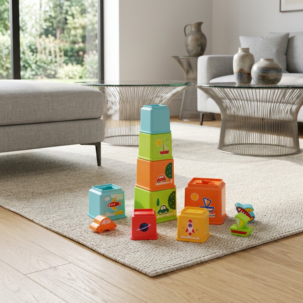  Educational stacking blocks with mini vehicles - Baby and toddler world 