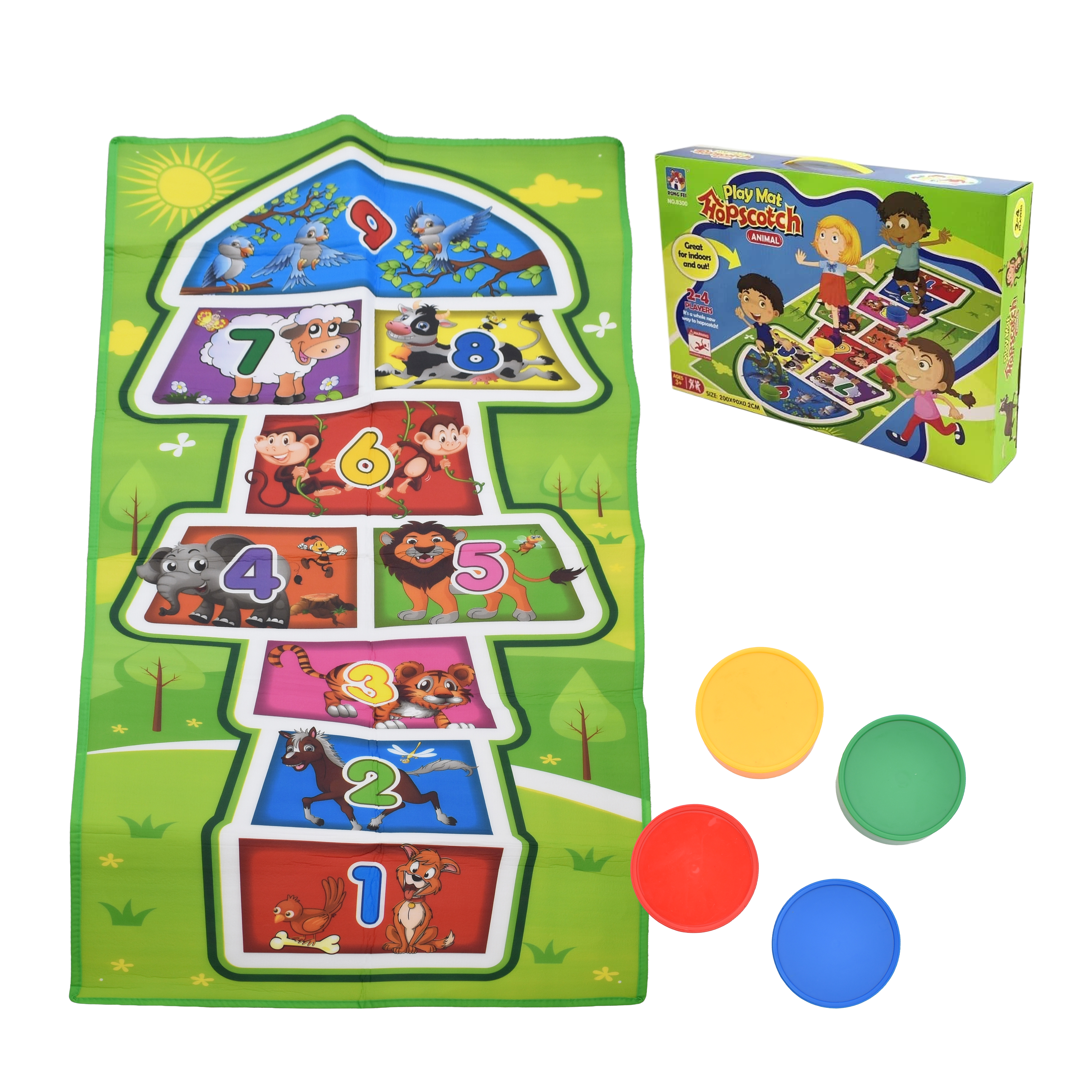  بساط لعبة القفز علي المربعات - Hopscotch - مقاس 200 × 90 سم 