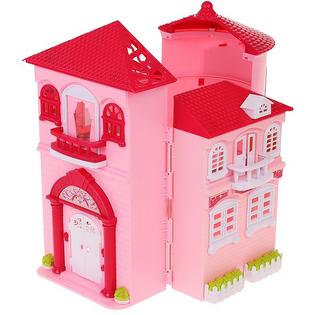  The Big Family House + Furniture Set - Plastic Dollhouse 
