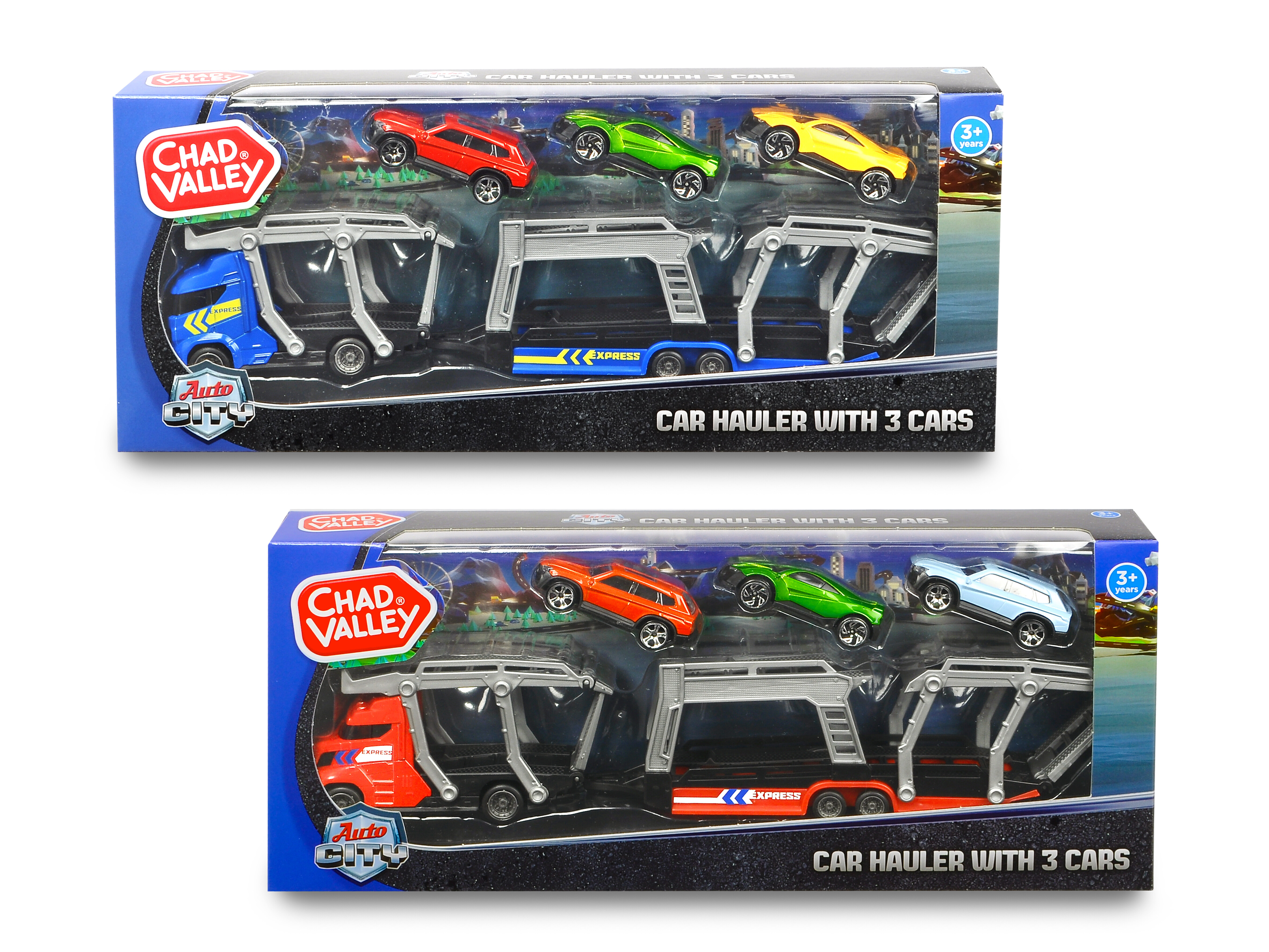  Dickie Truck Haulder With 3 Cars For Age 3+ Years Old, 2-Assorted Colors 