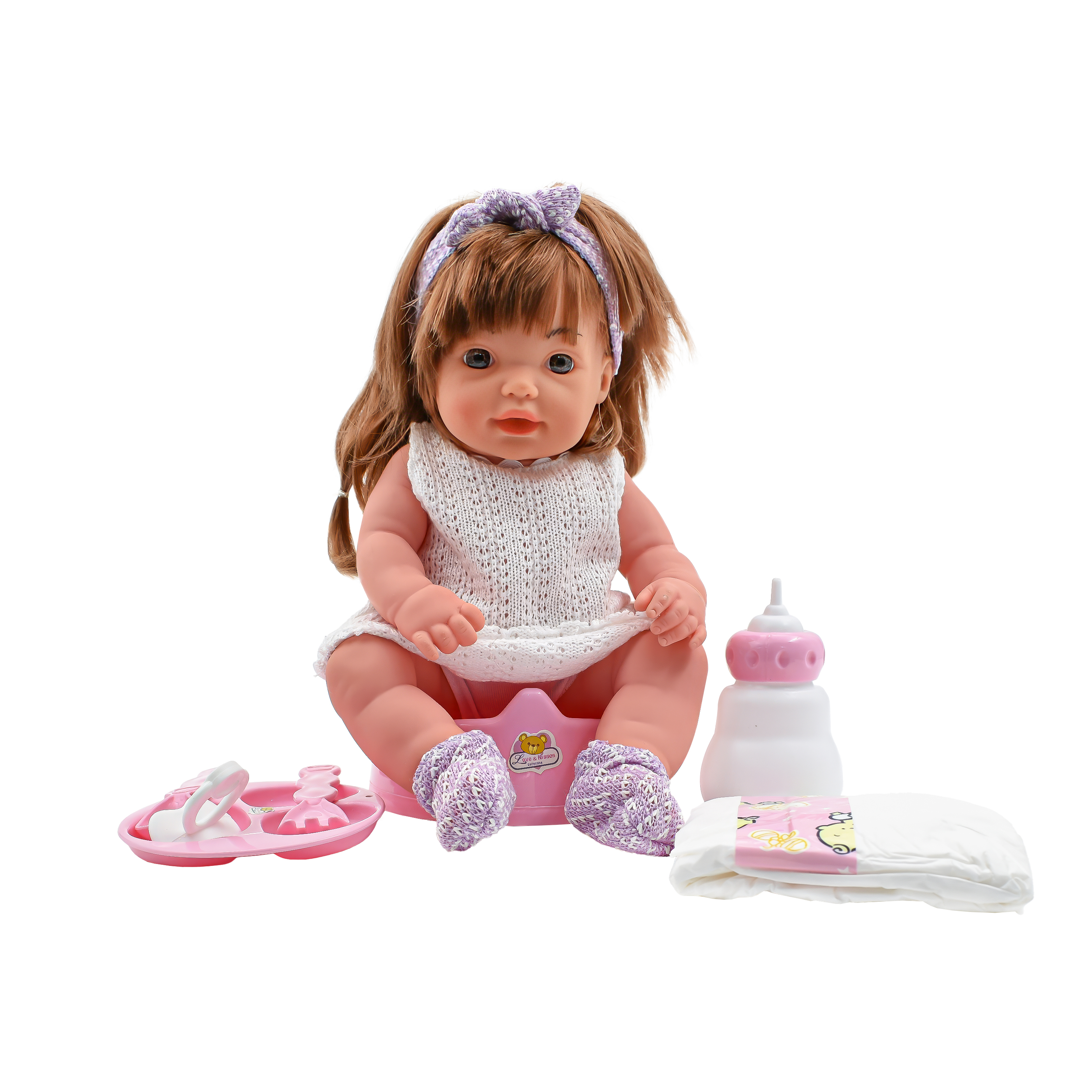  Baby doll with stroller and childcare accessories 