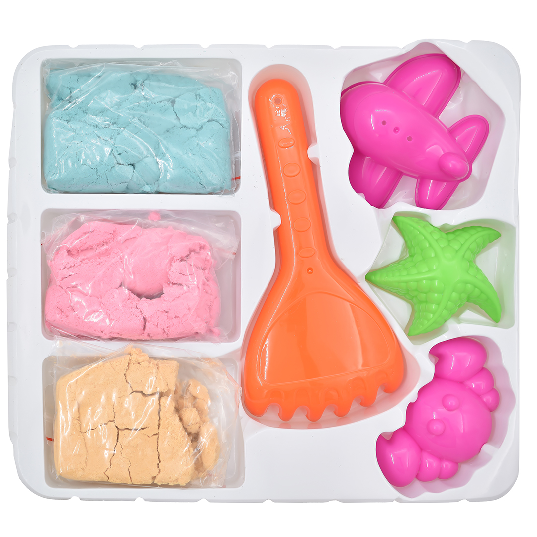  Clay and slime toys - magic sand and modeling molds set - 450 grams 