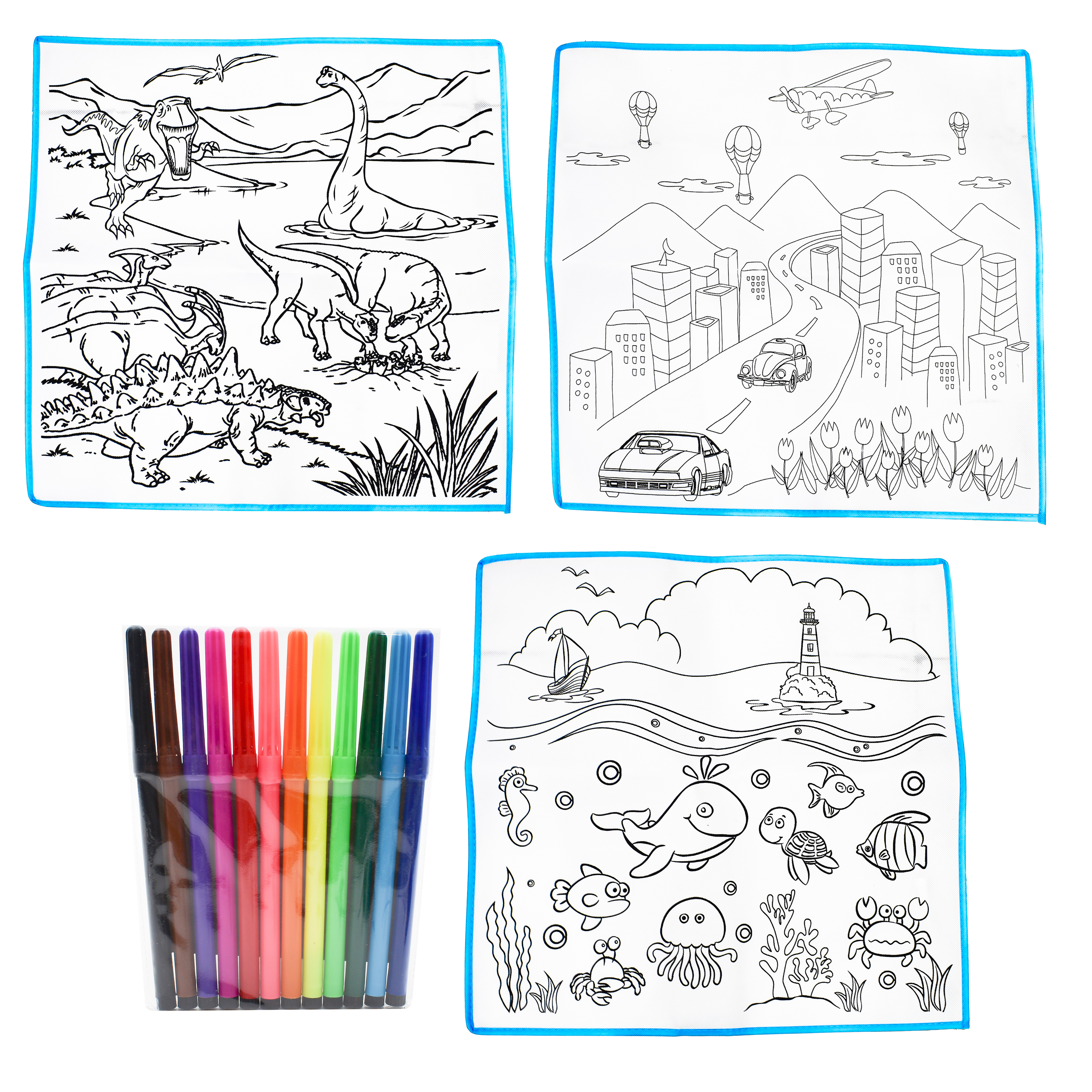  50 x 50 }’ Canvas Painting Coloring Set with Coloring Pens 