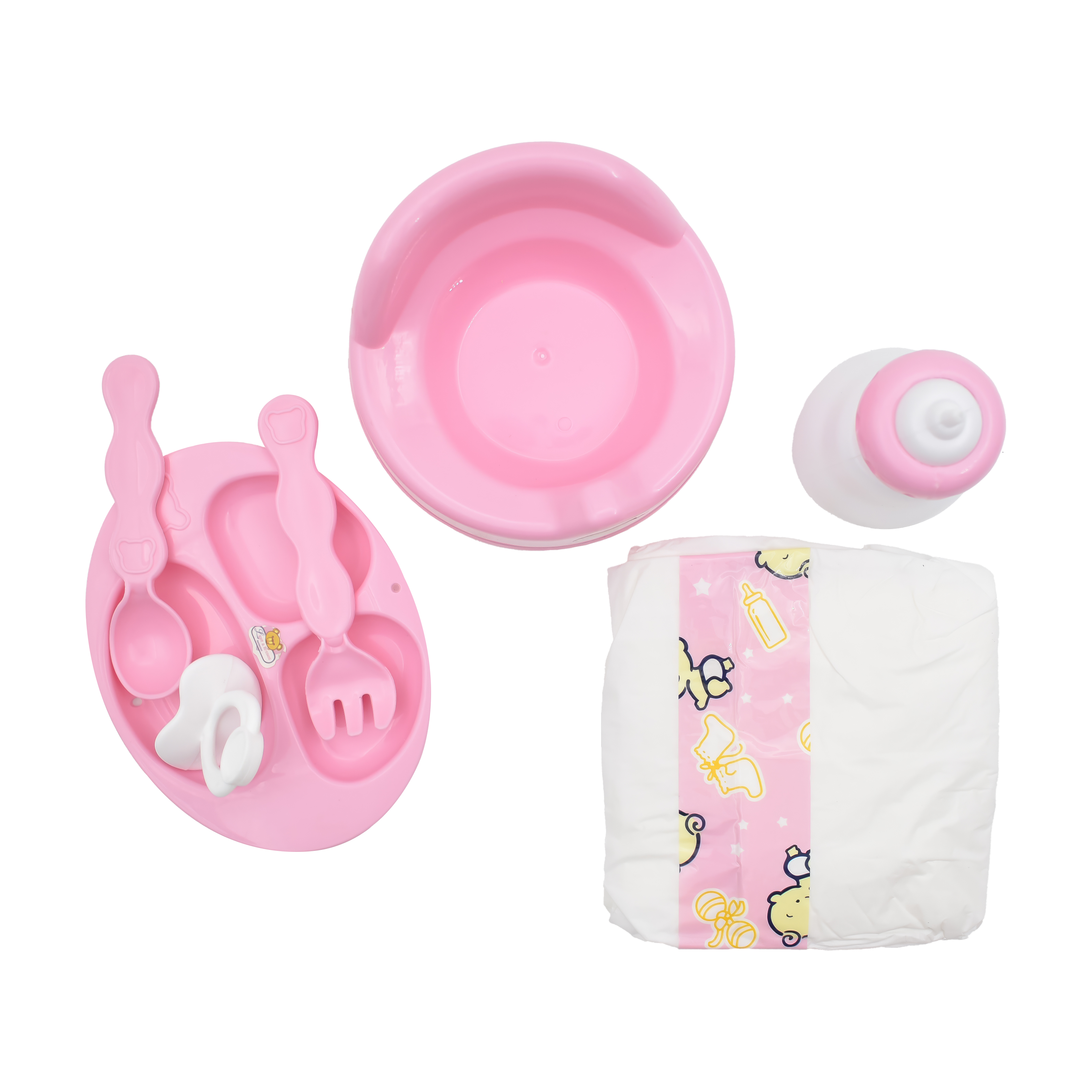  Baby doll with stroller and childcare accessories 