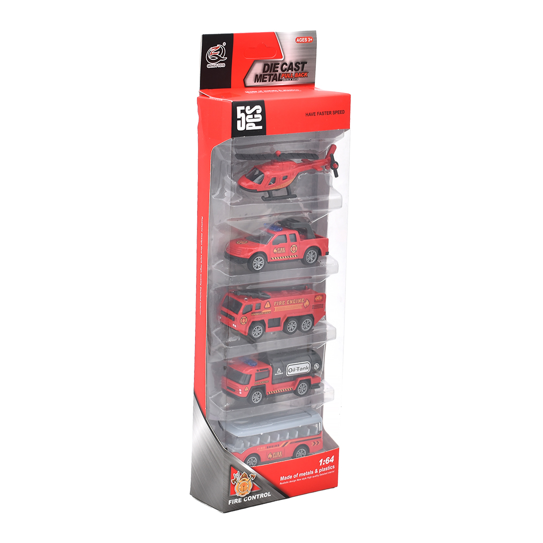  Miniature Emergency Vehicle Set - Diecast - 5 Pieces - Toy Cars 