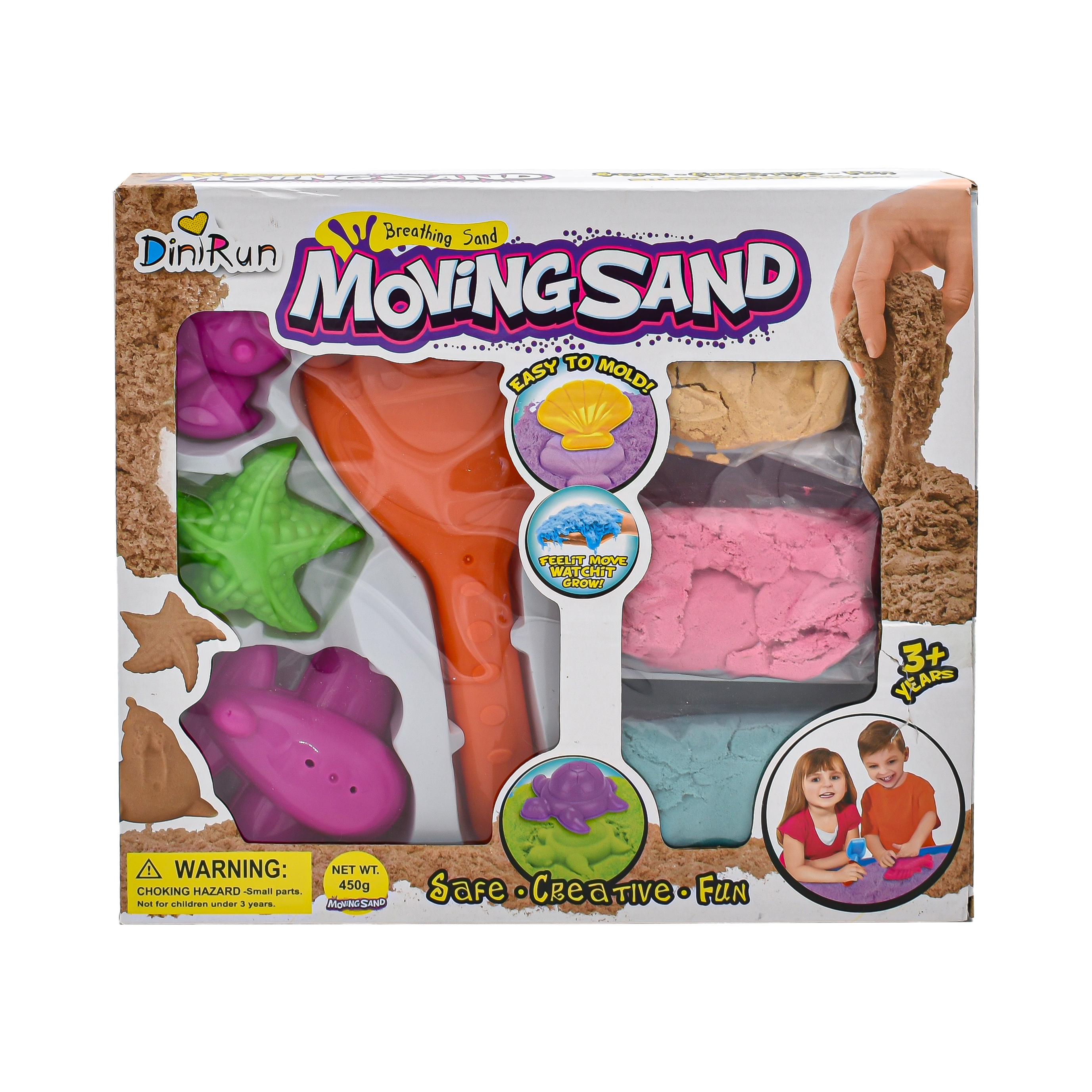  Clay and slime toys - magic sand and modeling molds set - 450 grams 