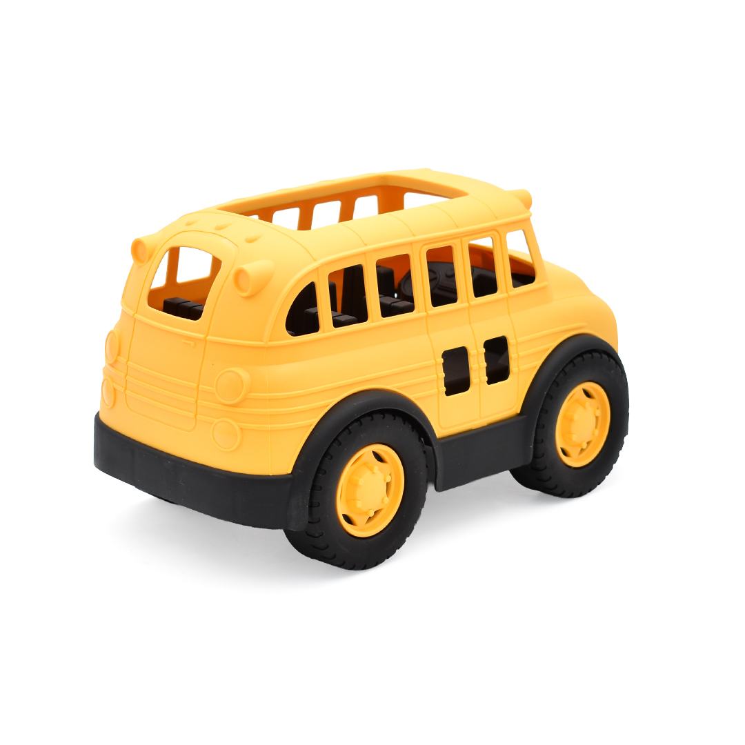  School Bus With A Set Of 9-Piece Shape Puzzle Pieces 
