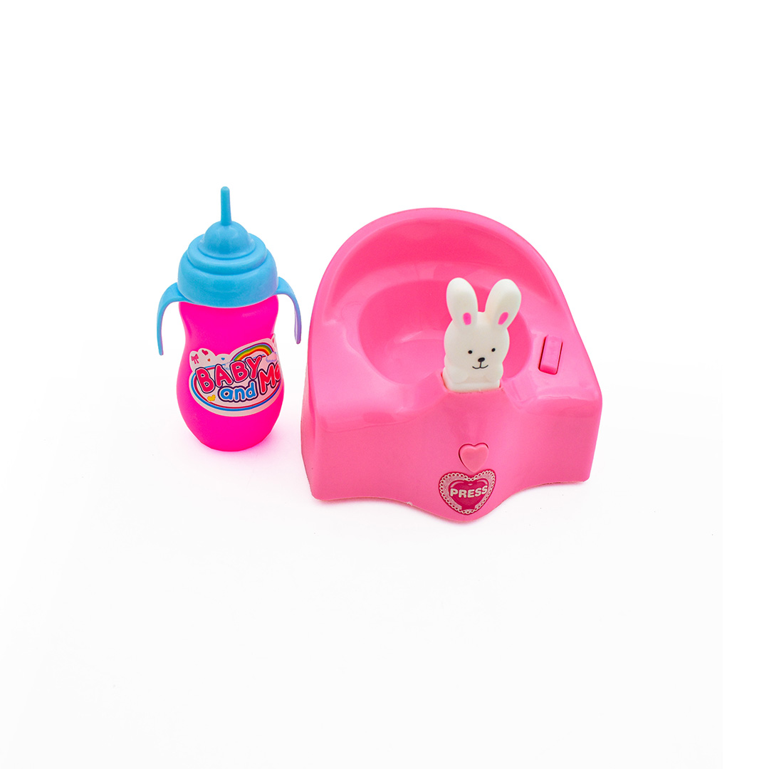  Cute Baby Doll - With Toilet Seat And Baby Bottle 