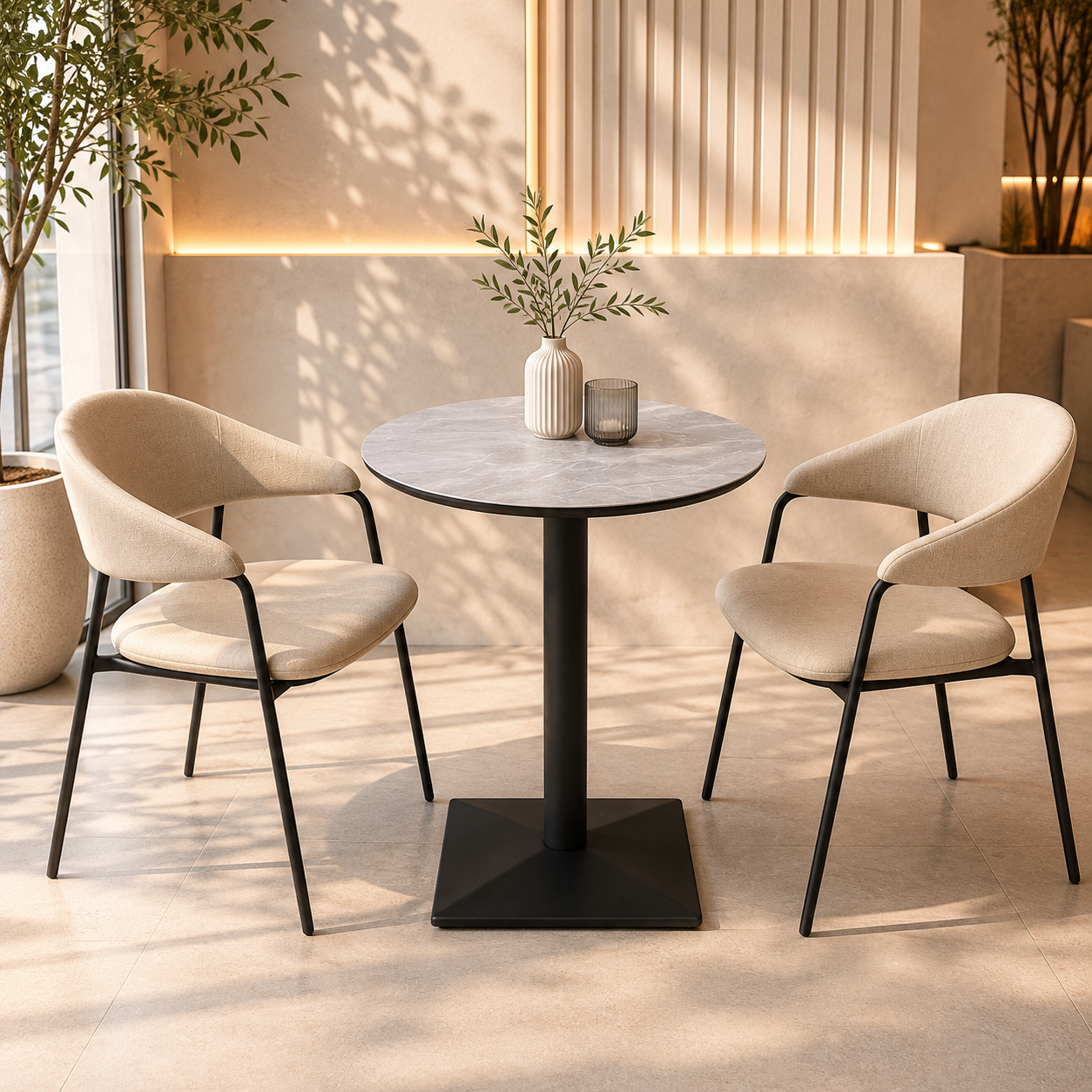  طاولة كافيه بديل سيراميك دائري  60*60 
